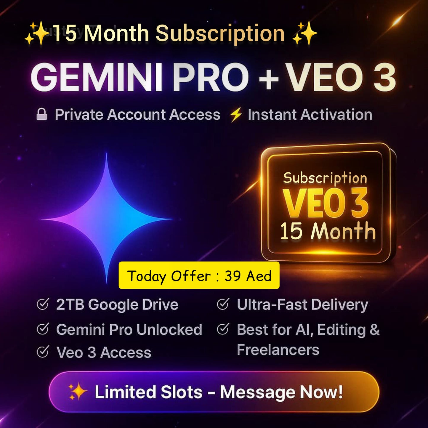 VEO3 with Gemini AI – 15 Month Subscription – Just $10.62! Unlock