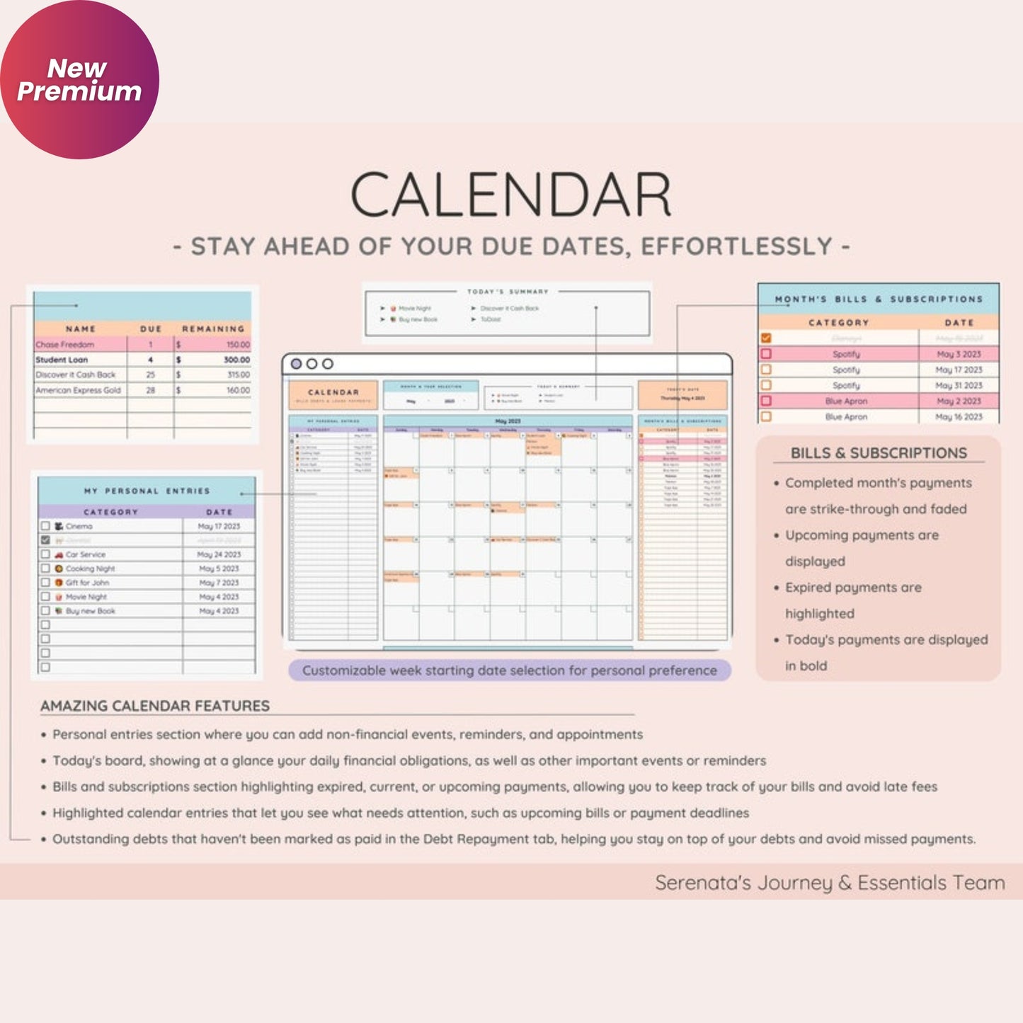 Annual Budget & Monthly Budget Spreadsheet | Google Sheets | Debt Snowball, Credit Tracker, Net Worth Dashboard