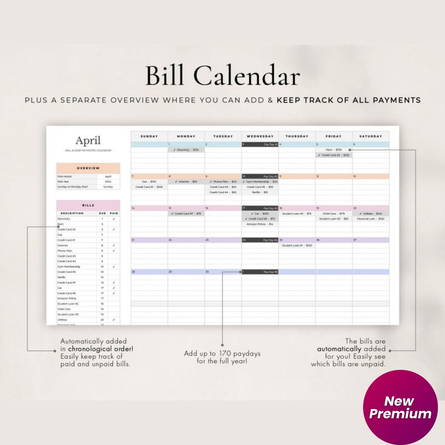 Annual Budget Spreadsheet | Google Sheets Budget Template | Monthly & Yearly Budget Planner | Bill Calendar | Sinking Funds & Debt Tracker