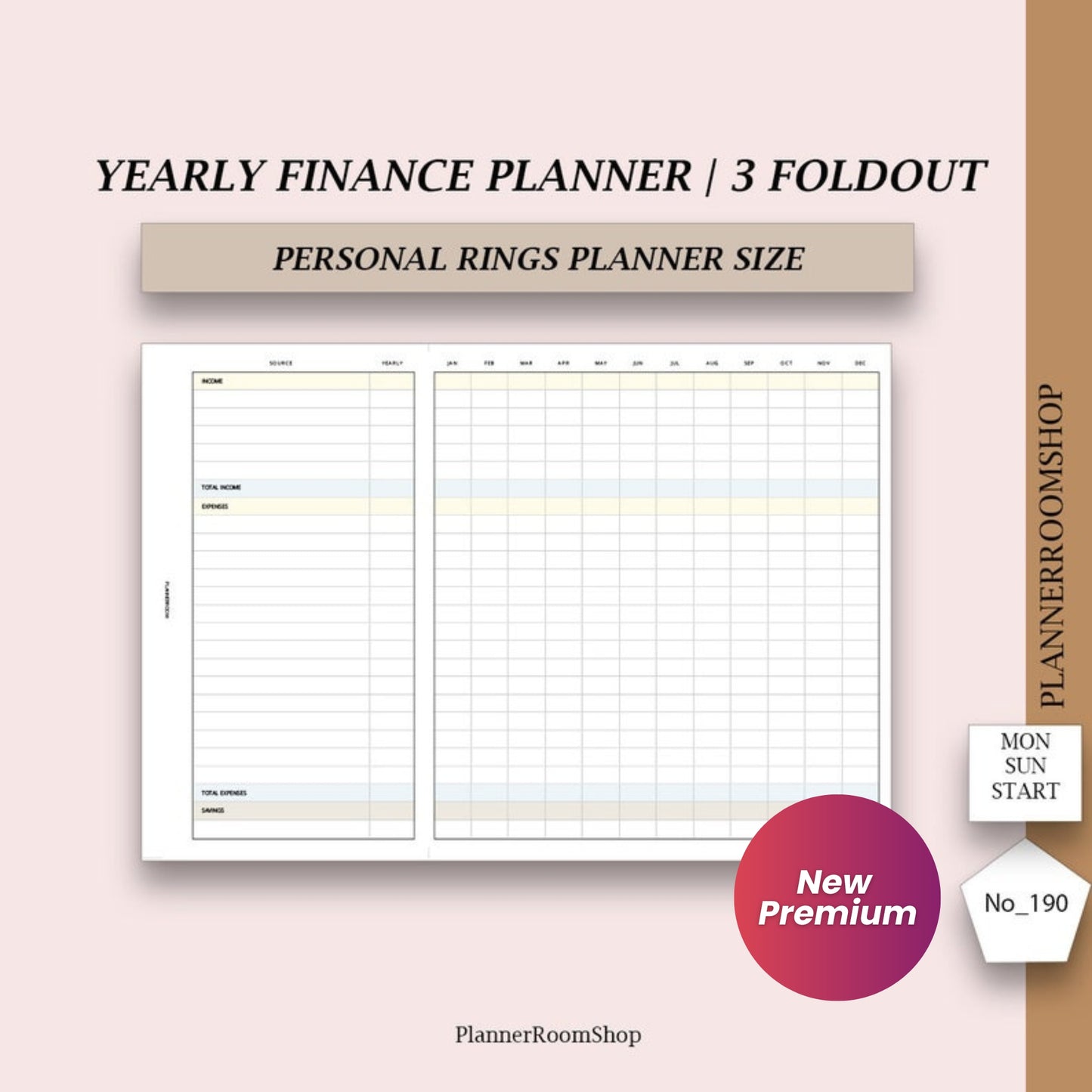 Family Budget Printable Planner | Finance Tracker Template | ADHD-Friendly Budget Inserts | Bill Organizer | Undated Savings Planner (190 Inserts)
