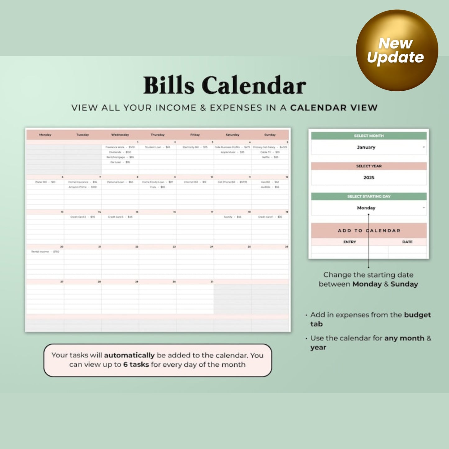 Budget By Paycheck Google Sheets & Excel Spreadsheet | Monthly Budget Template | Paycheck Budget Planner | Debt Tracker | Financial Planner