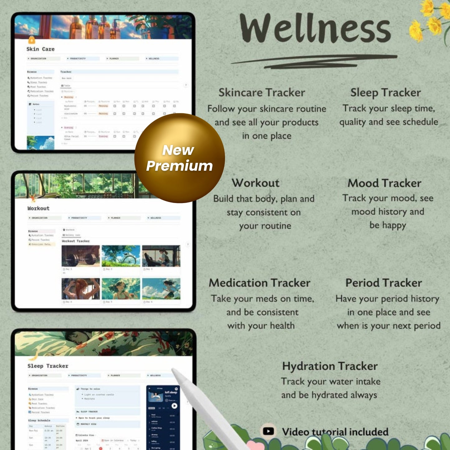 Aesthetic All-in-One Notion Life Planner Template | Anime Digital Dashboard | Daily, Weekly, Monthly Notion Planner