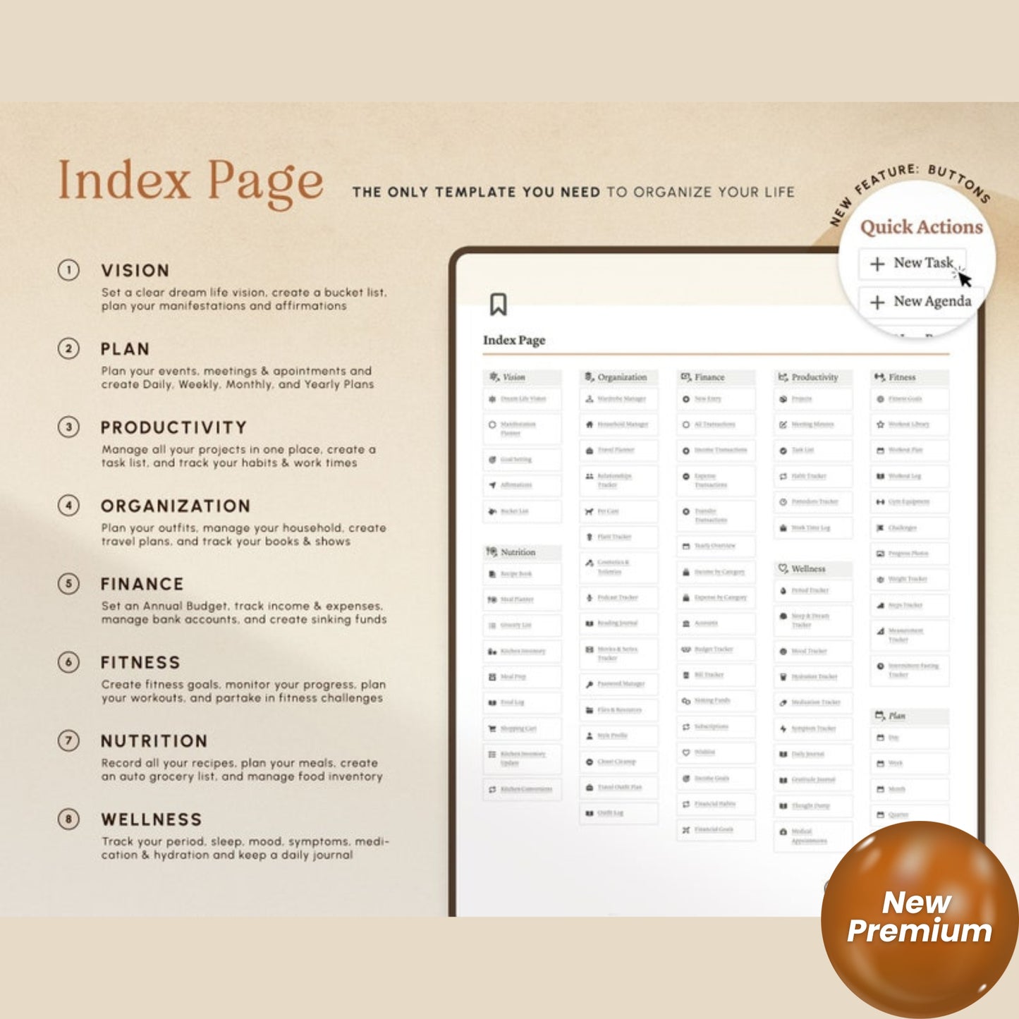 Notion Life Planner Template – All-in-One Dashboard | Minimal Notion Calendar | ADHD-Friendly & Aesthetic Digital Organizer