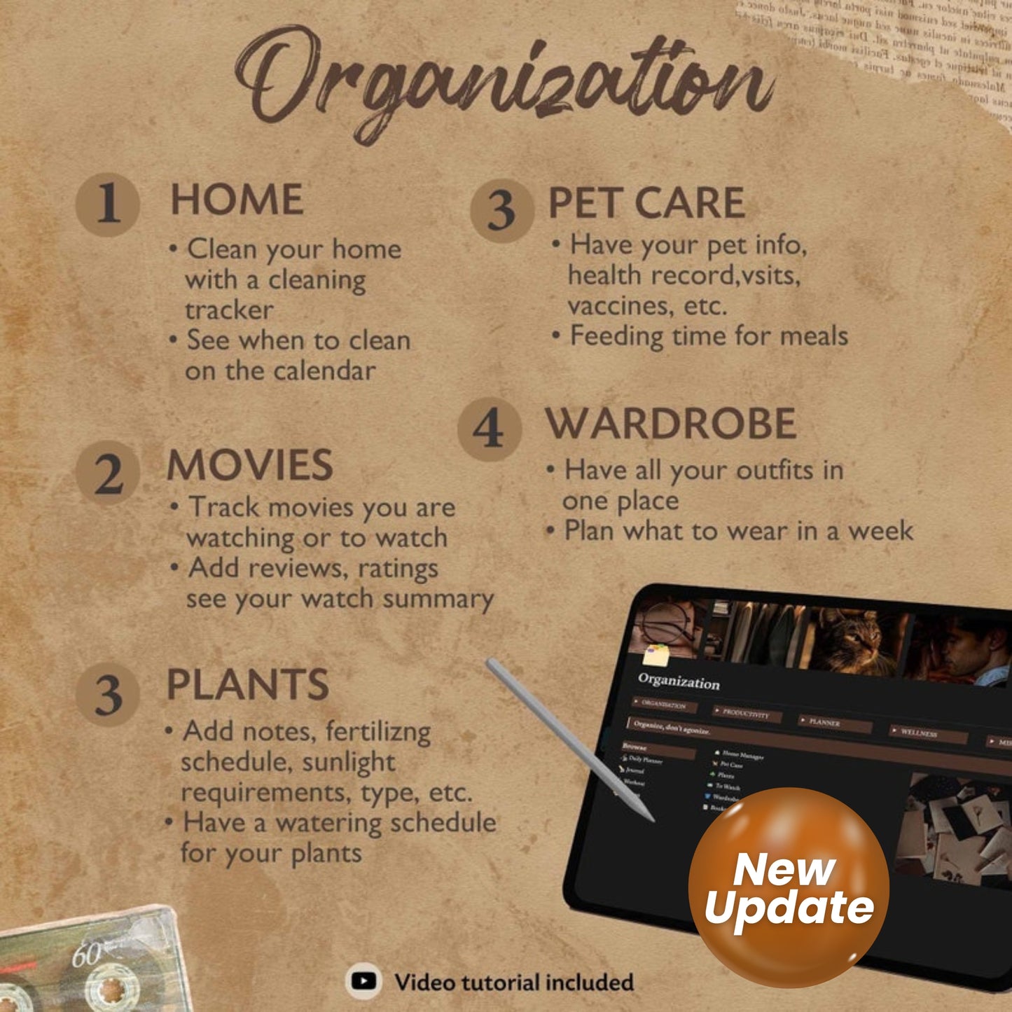 Ultimate Notion Life Planner | Vintage Aesthetic Notion Dashboard | All-in-One Notion Template