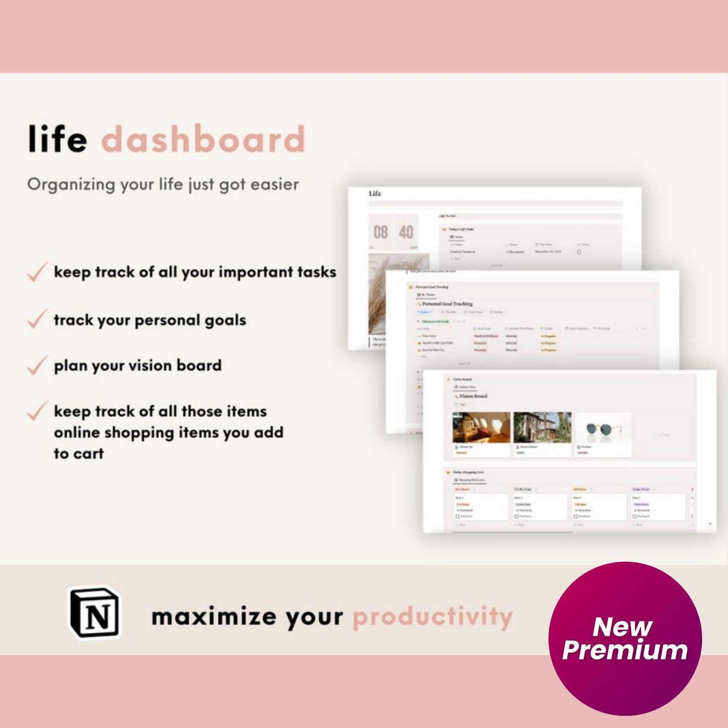 All-in-One Notion Life & Business Planner Template | Solopreneur Dashboard for Freelancers & Small Businesses