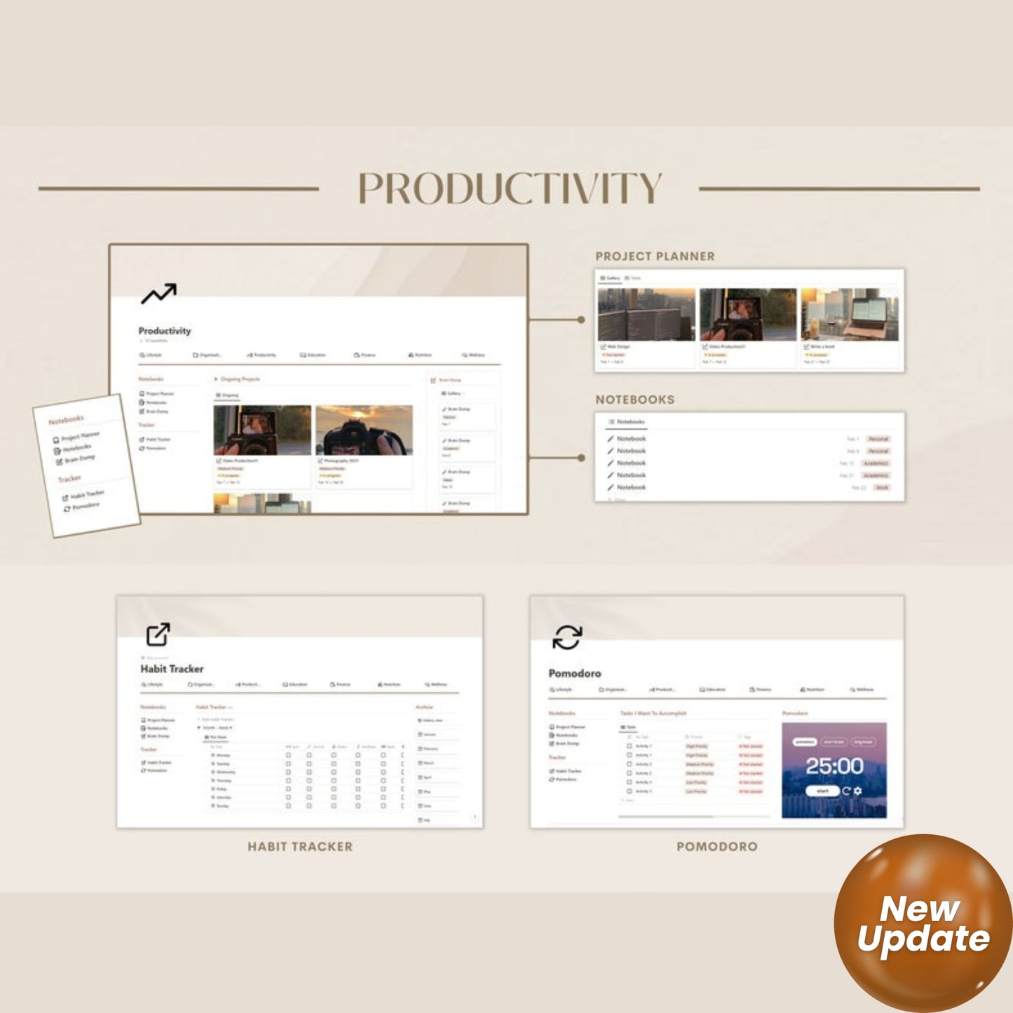All-in-One Notion Life Planner | Notion Template Dashboard for Students, ADHD, Wellness, Fitness, Finance & More