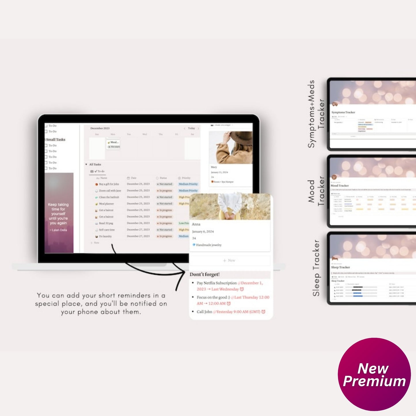 ADHD Notion Template Life Planner – Aesthetic Digital Planner to Improve Focus & Productivity