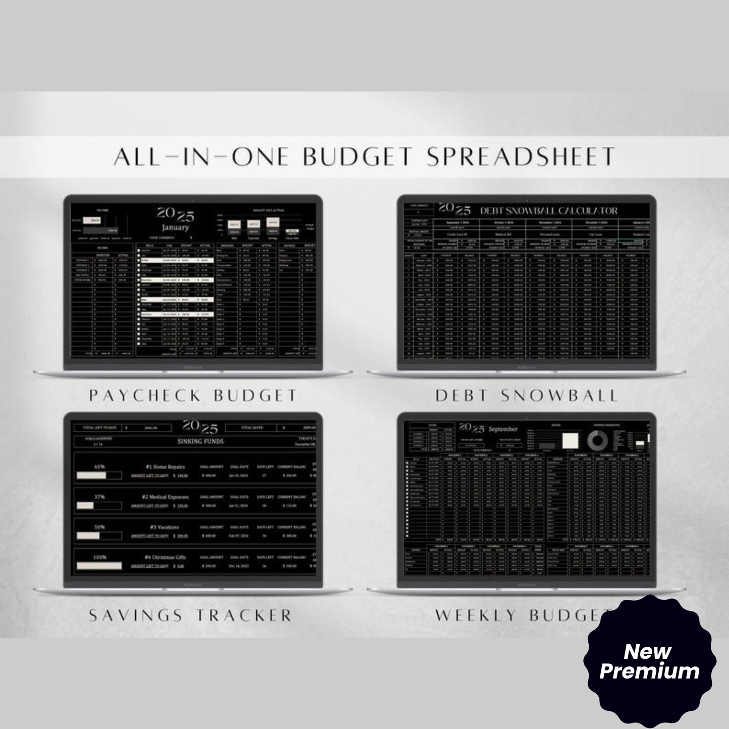 All-in-One Personal Finance Planner | Excel Budget Spreadsheet Bundle | Monthly & Annual Budget Tracker | Digital Financial Dashboard