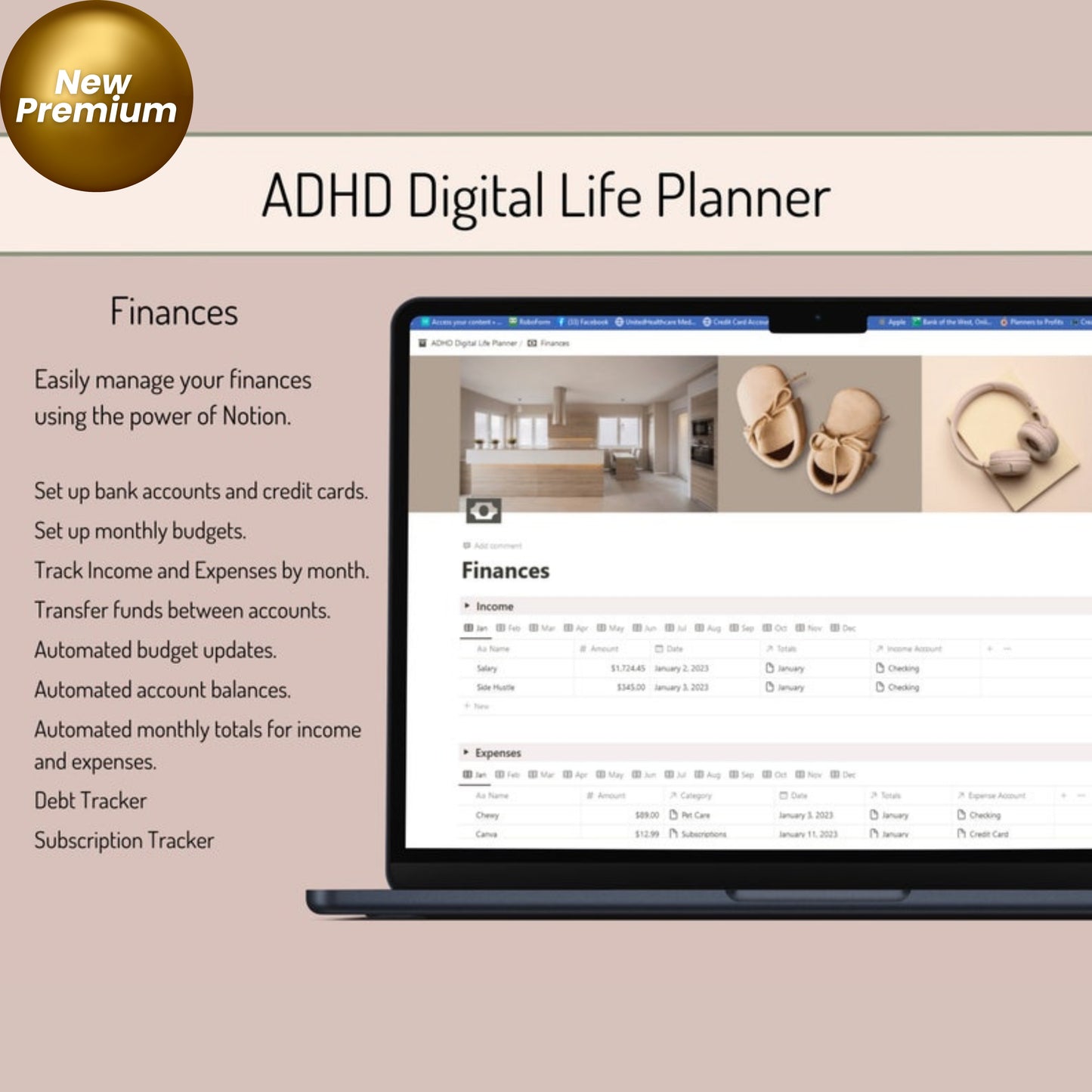 ADHD Digital Life Planner | Notion Template for ADHD Minds | Personal Notion Dashboard