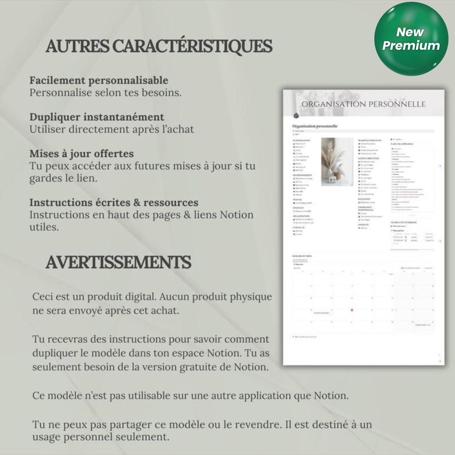 Ultimate Life Planner Notion Template | Personal Life Dashboard in French | Second Brain System | All-in-One Digital Organizer Notion FR