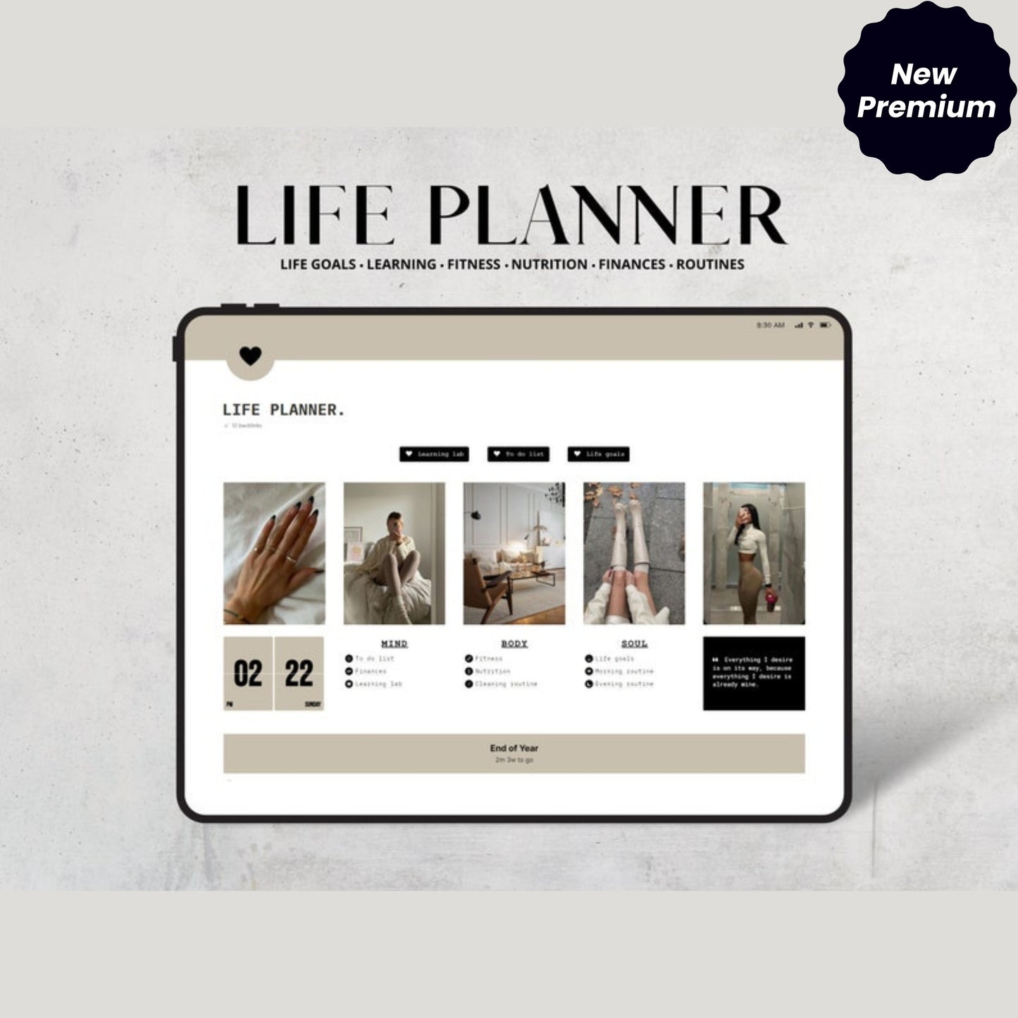 Notion Life Planner Template | All-in-One Dashboard for Fitness, Nutrition, Goals, Routine, Finances & More