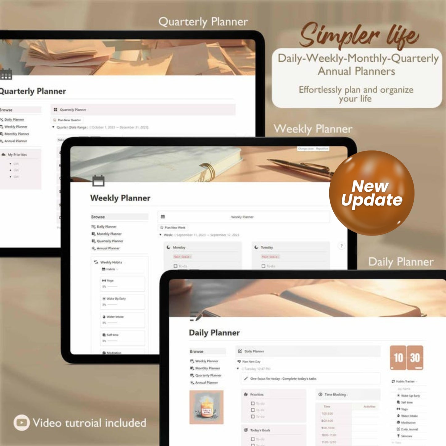 2025 Notion Life Planner | All-In-One Aesthetic Notion Dashboard Template | Ultimate Digital Organizer