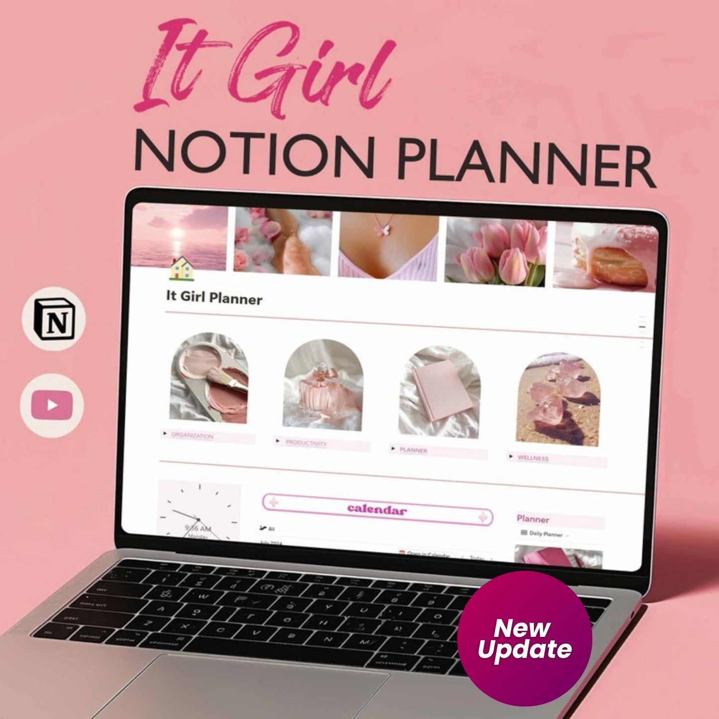 2025 Notion Life Planner – Pink All-in-One Notion Template | Girl Aesthetic Dashboard | Ultimate Digital Notion Planner