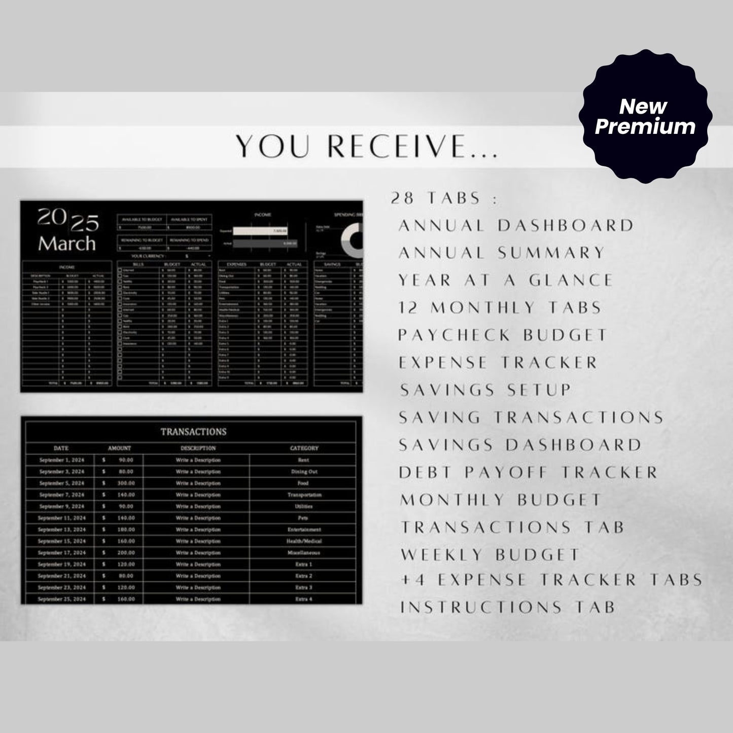 All-in-One Personal Finance Planner | Excel Budget Spreadsheet Bundle | Monthly & Annual Budget Tracker | Digital Financial Dashboard
