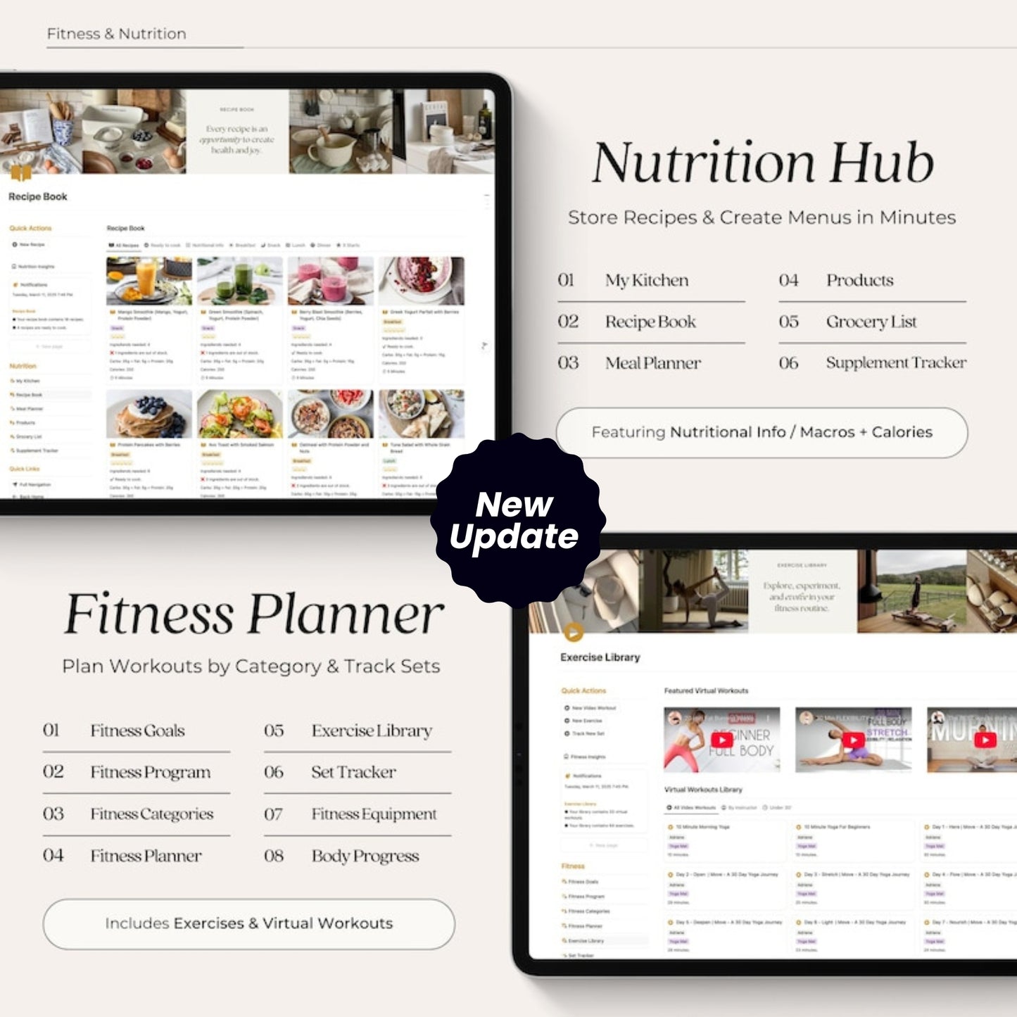 All-In-One Life Planner Notion Template (Undated) | Daily Planner, Goals, Wellness, Mindfulness, Fitness, Nutrition, Finance & More