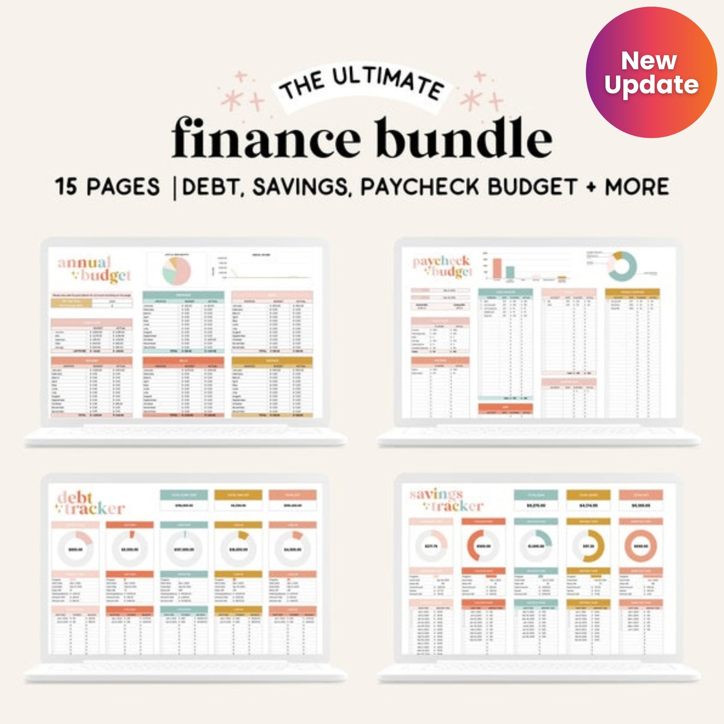 All-in-One Finance Spreadsheet | Budget, Savings & Debt Tracker | Google Sheets Template