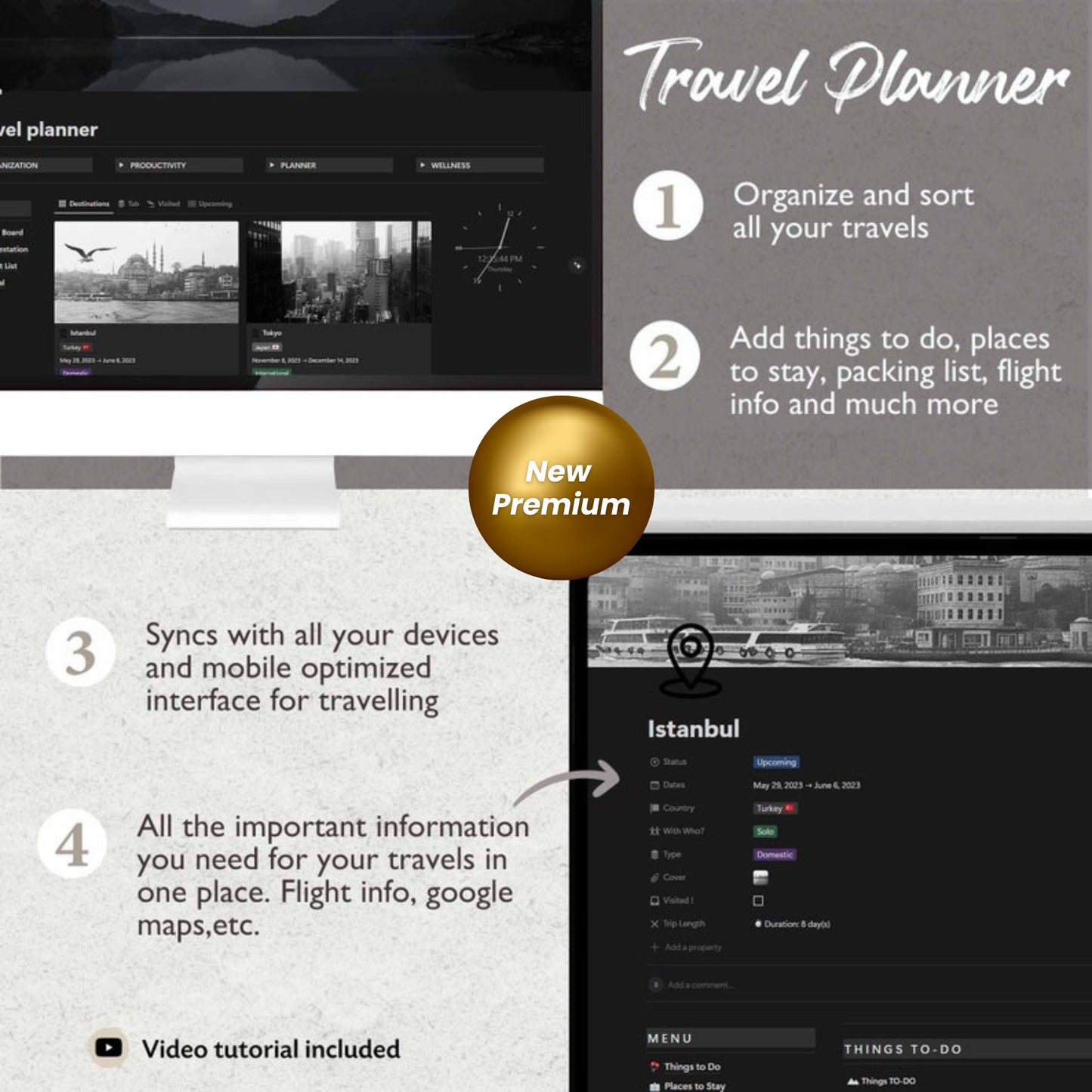 Ultimate Notion Life Planner | Aesthetic All-in-One Notion Dashboard | Dark Mode Digital Template