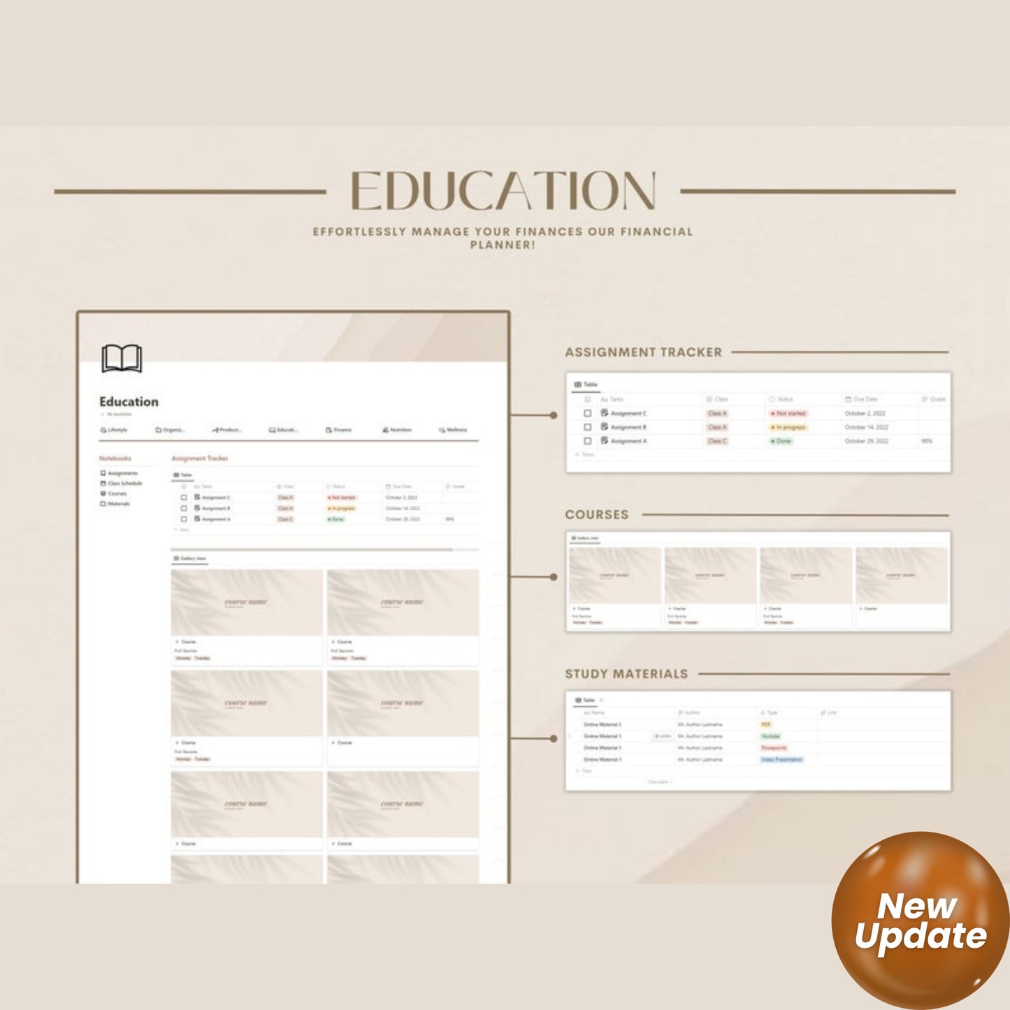 All-in-One Notion Life Planner | Notion Template Dashboard for Students, ADHD, Wellness, Fitness, Finance & More