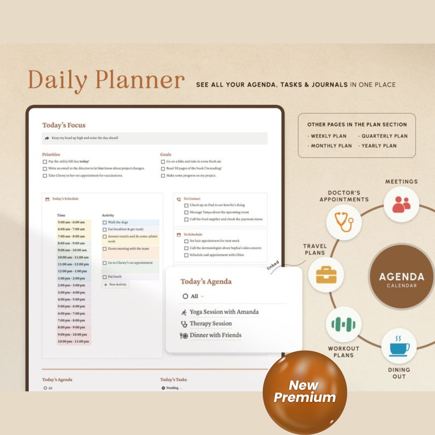 Notion Life Planner Template – All-in-One Dashboard | Minimal Notion Calendar | ADHD-Friendly & Aesthetic Digital Organizer