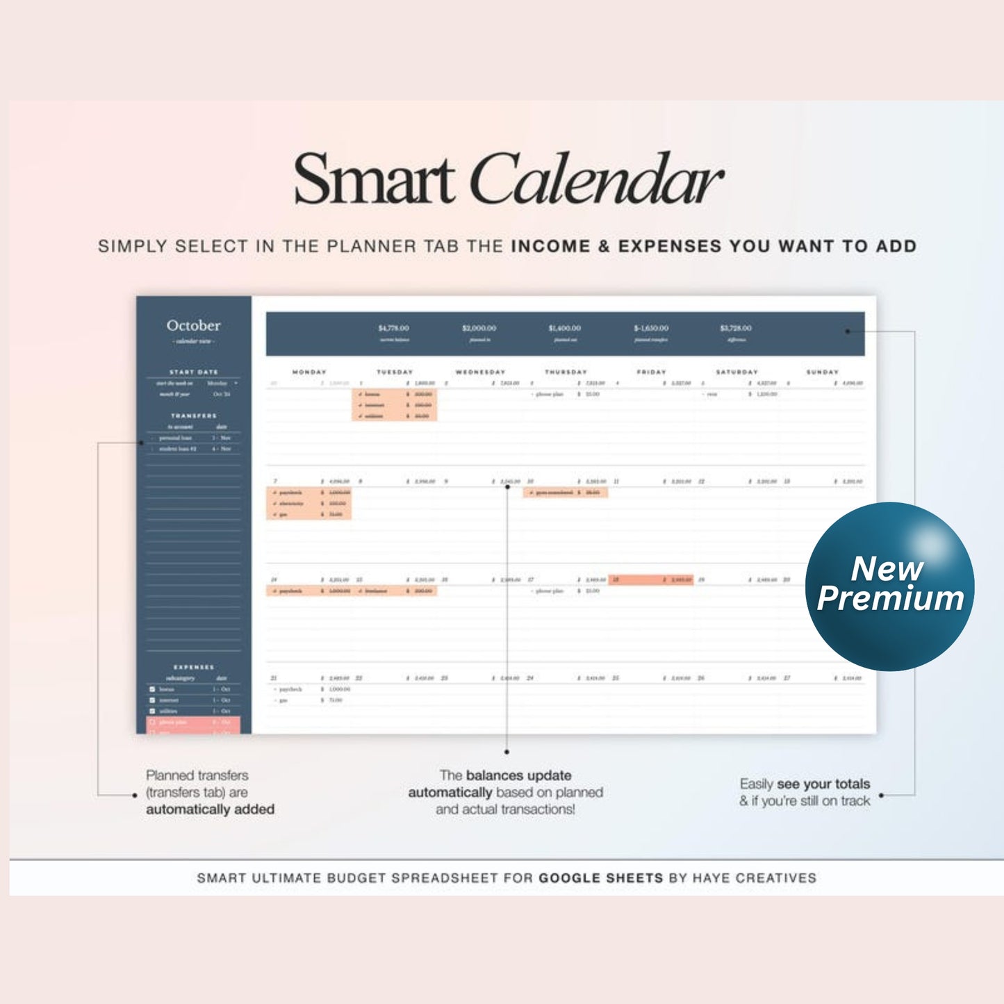 Annual Budget Spreadsheet for Google Sheets | Monthly, Weekly & Biweekly Paycheck Budget Planner | Debt Payoff Tracker & Bill Calendar