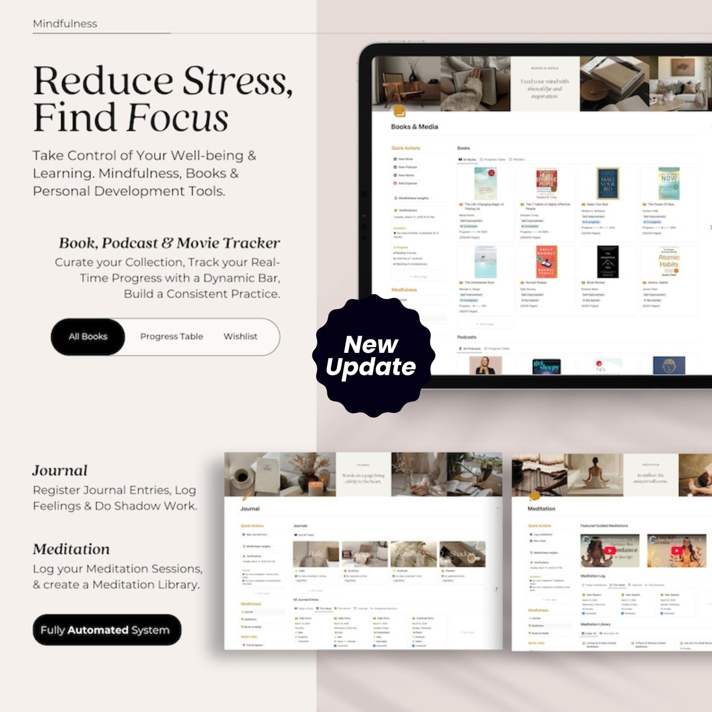 All-In-One Life Planner Notion Template (Undated) | Daily Planner, Goals, Wellness, Mindfulness, Fitness, Nutrition, Finance & More