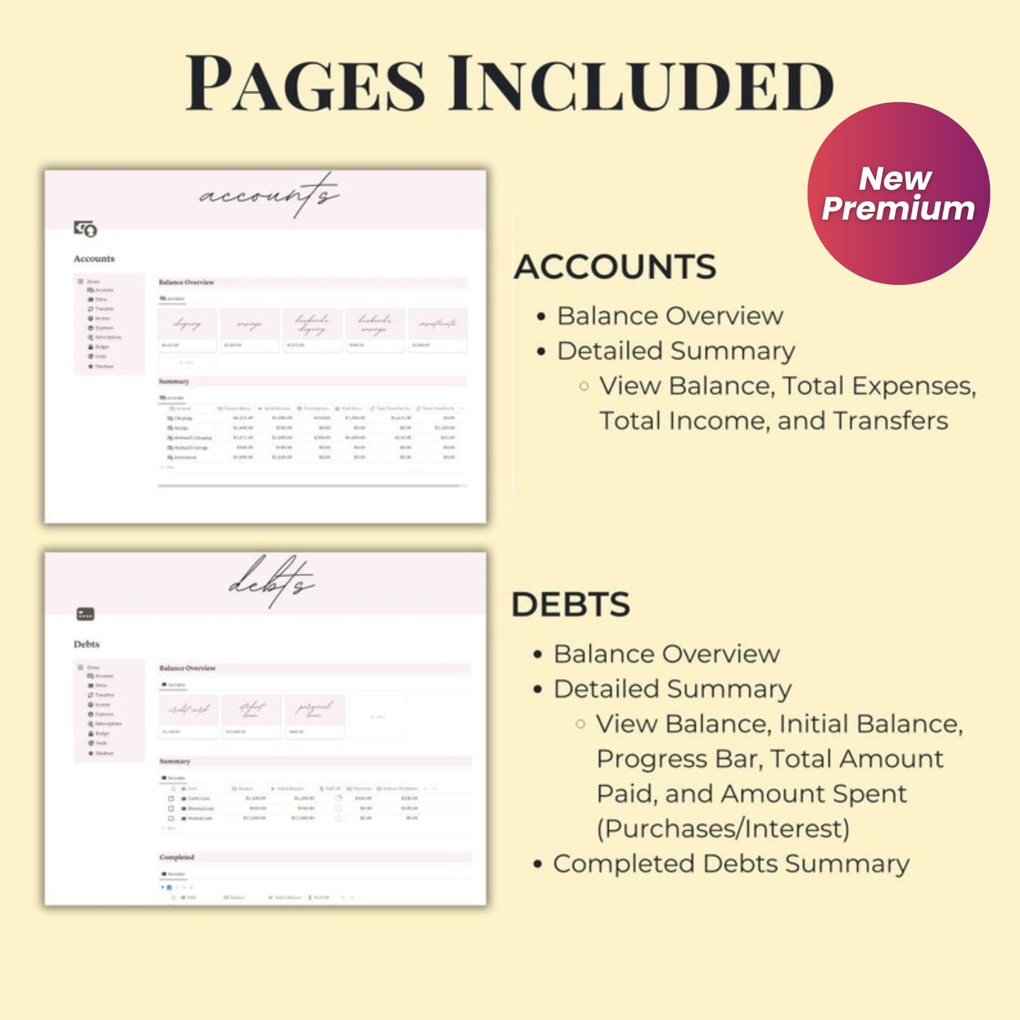 Notion Budget Tracker Template | Digital Finance Planner for Personal, Couple & Household Expenses