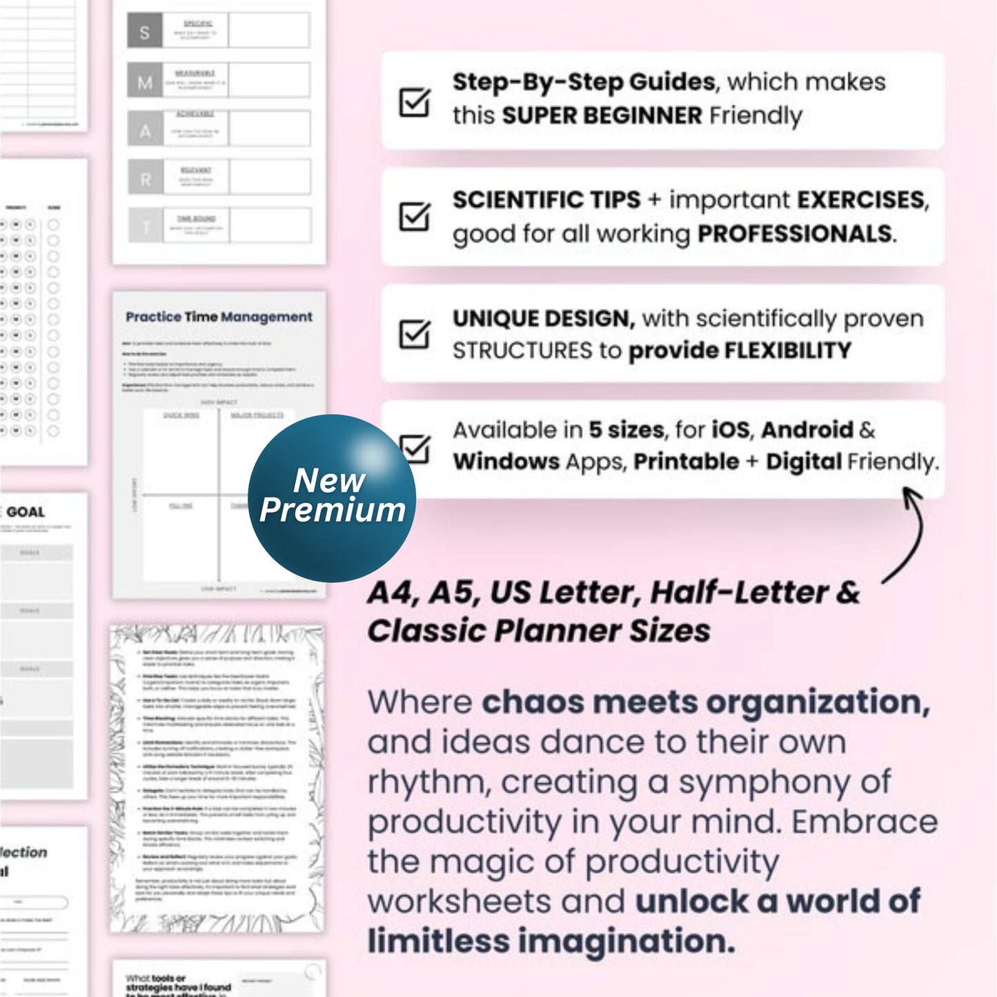 2025 Daily Productivity Planner | Printable & Digital PDF | Goal Setter, Finance Tracker, Life Organizer, ADHD-Friendly Schedule