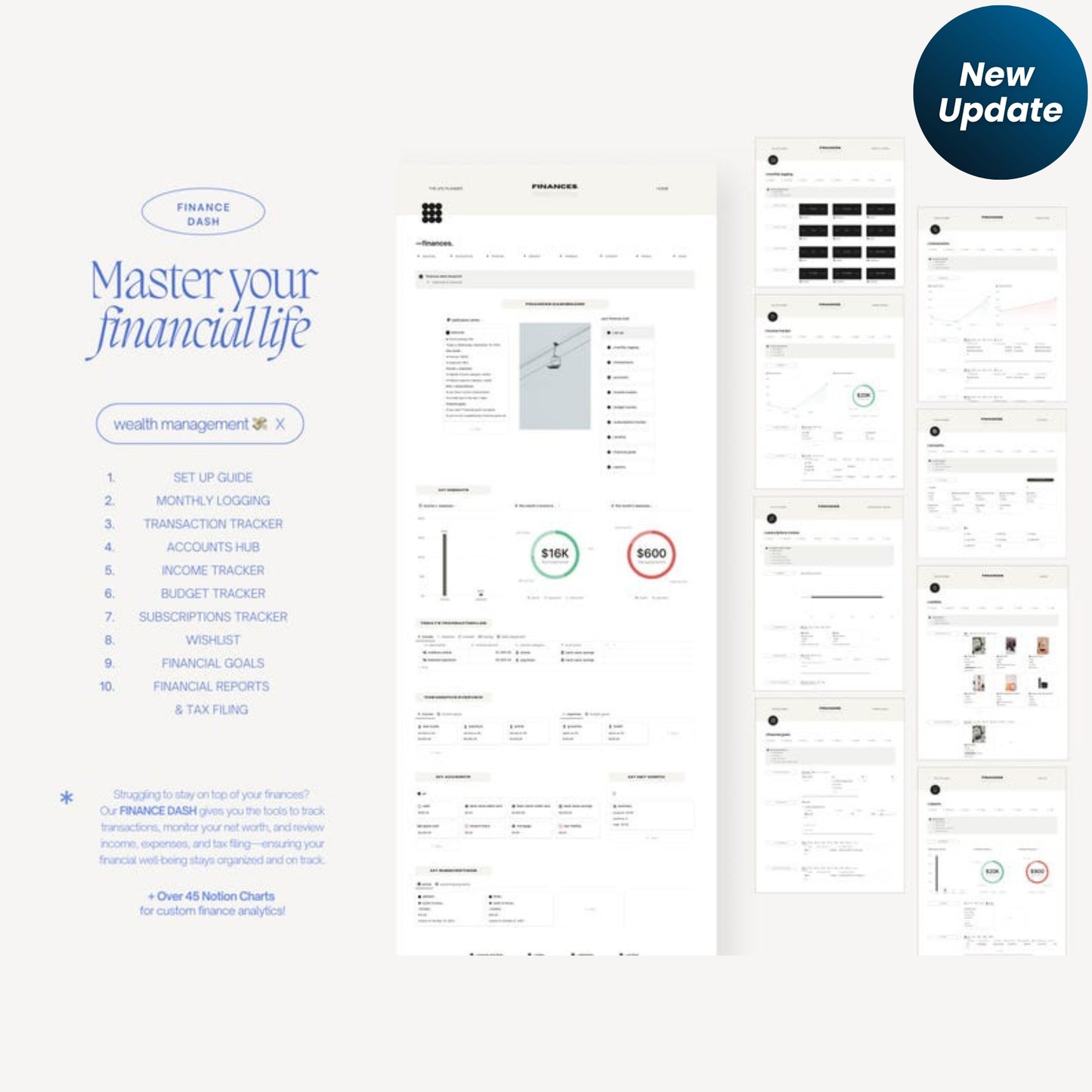 Ultimate Notion Life Planner+ (With Charts) | All-in-One Notion Dashboard | Aesthetic & ADHD-Friendly Digital Planner