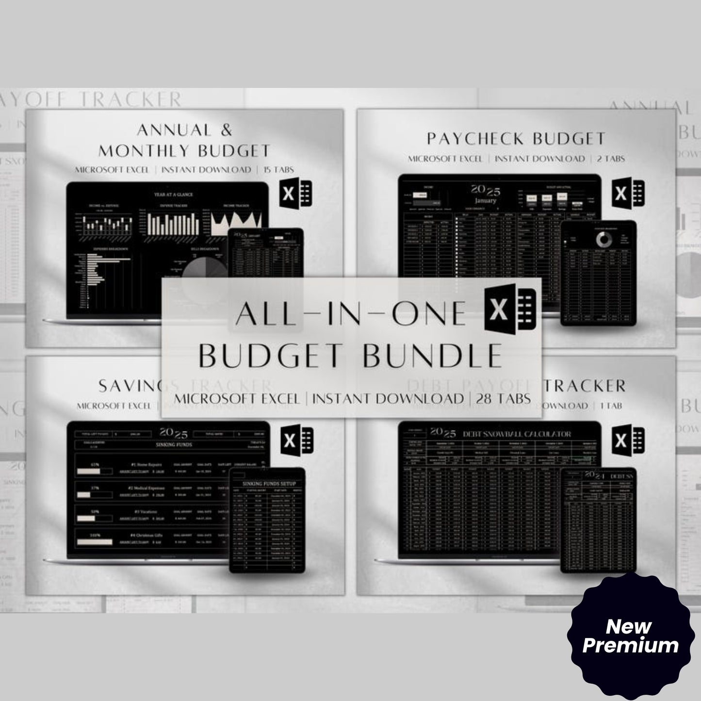 All-in-One Personal Finance Planner | Excel Budget Spreadsheet Bundle | Monthly & Annual Budget Tracker | Digital Financial Dashboard