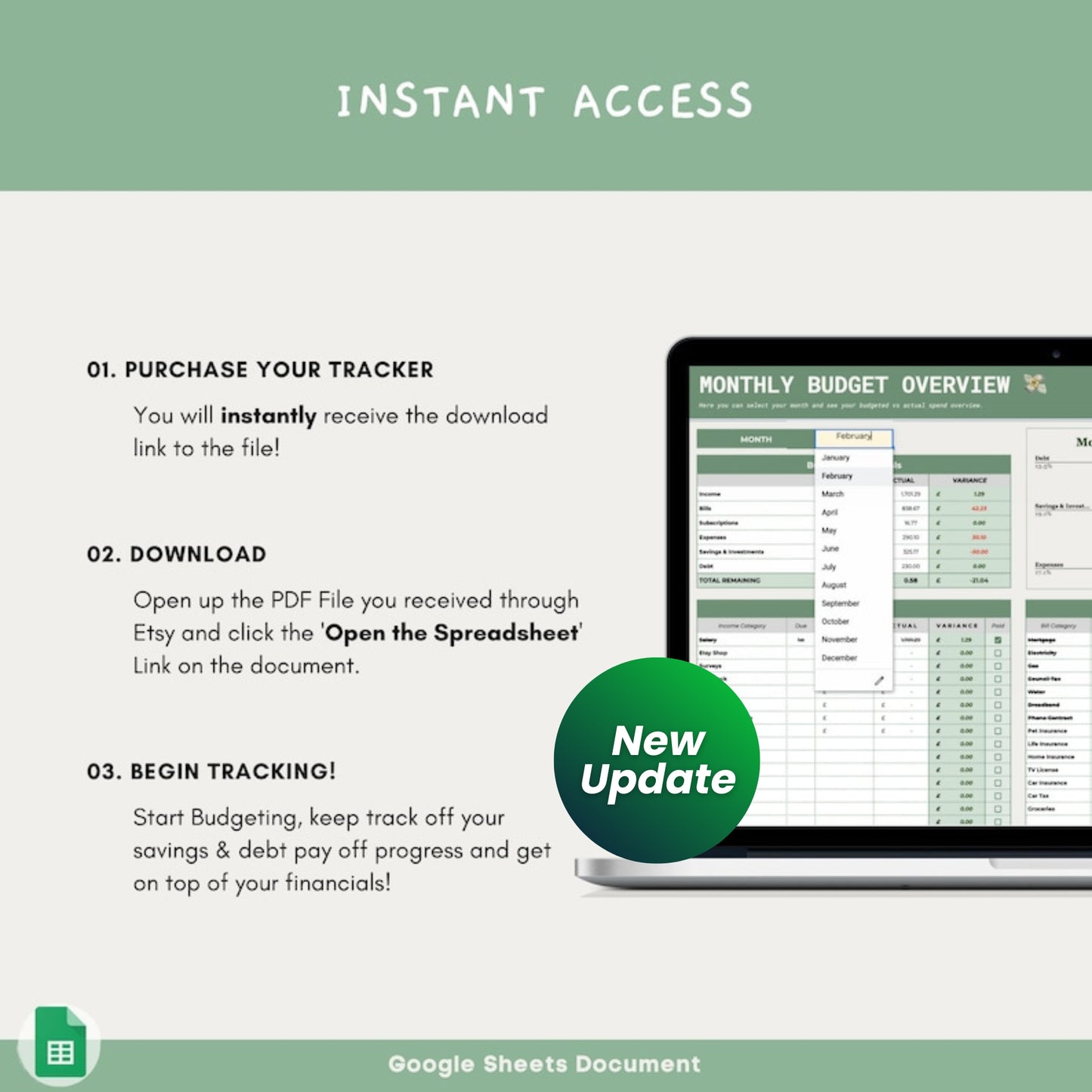 Ultimate Budget & Finance Tracker | Google Sheets Budget Spreadsheet | Savings, Debt & Expense Planner