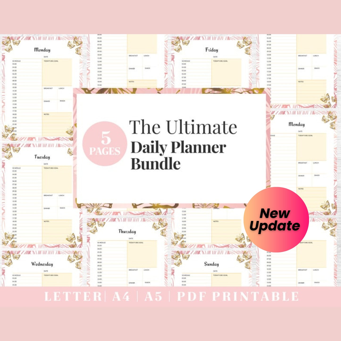 ADHD Planner Bundle | Adult ADHD Life Organizer | Printable Journal Templates in US Letter, A4 & A5