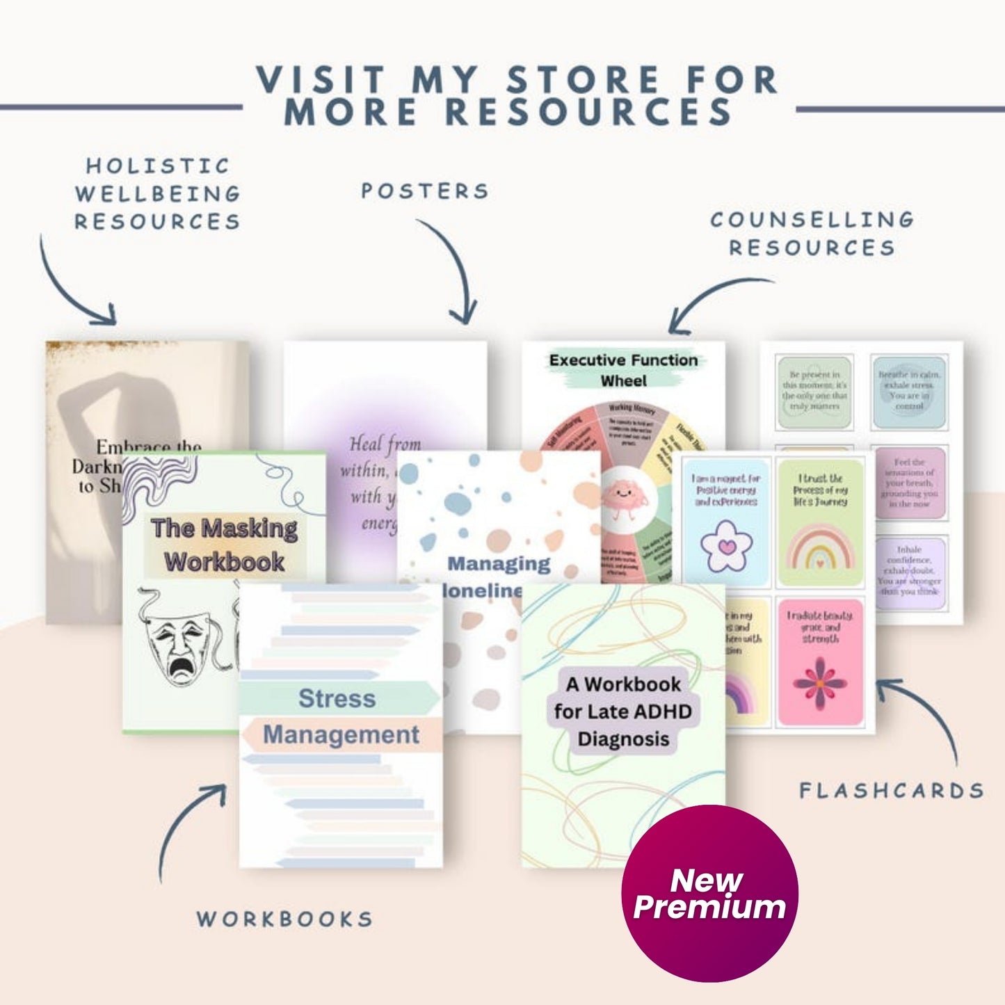 ADHD Executive Functioning Bundle | 400+ Pages Therapy Worksheets & 120 Cards | Coping Skills, Time Management, Emotional Regulation | Teens & Adults