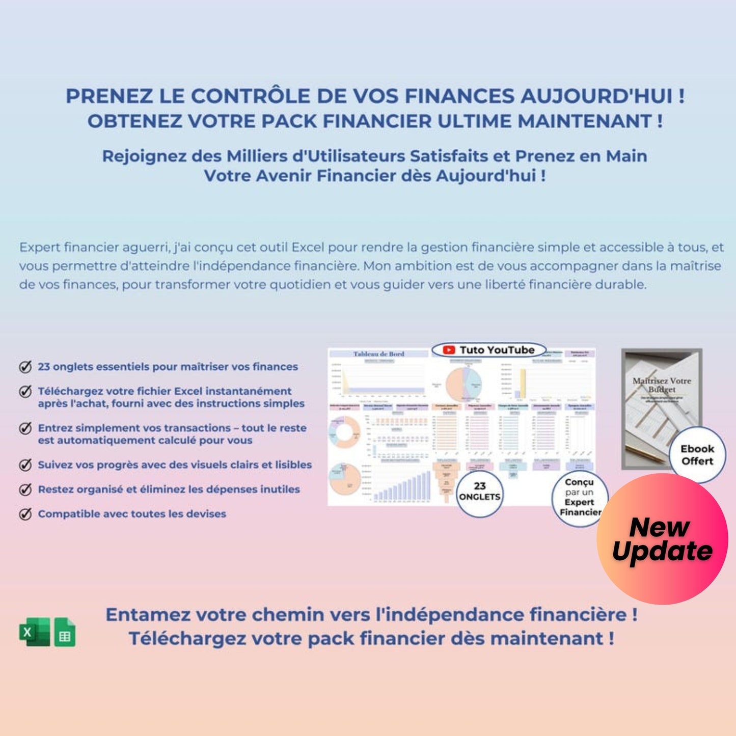 Annual Budget Spreadsheet in French – Google Sheets & Excel | Monthly, Biweekly, Debt, Bills, Investment, Net Worth Tracker | 50/30/20 Budget Planner