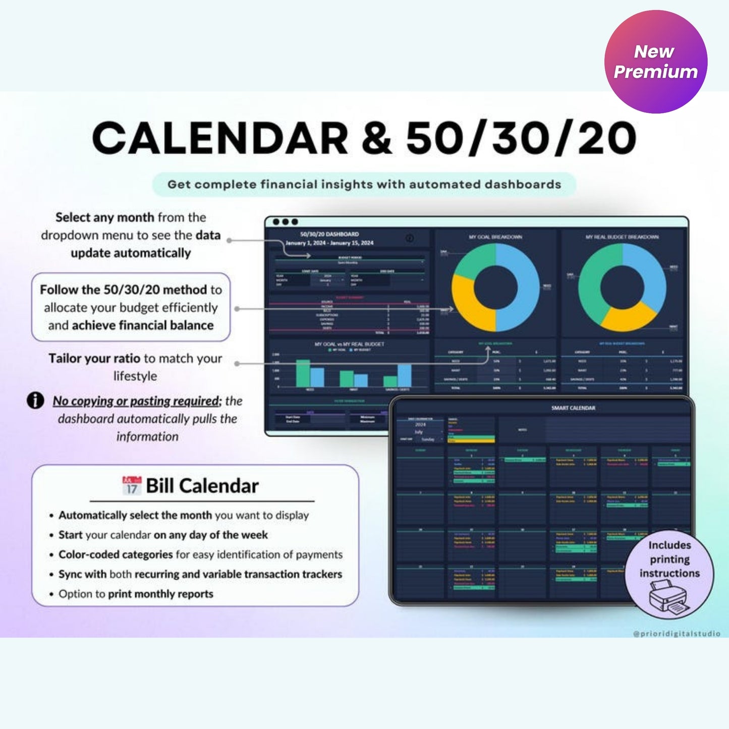 Ultimate Paycheck Budget Spreadsheet – Weekly, Biweekly & Monthly Budget Planner | Google Sheets & Excel | Dark Mode Finance Tracker