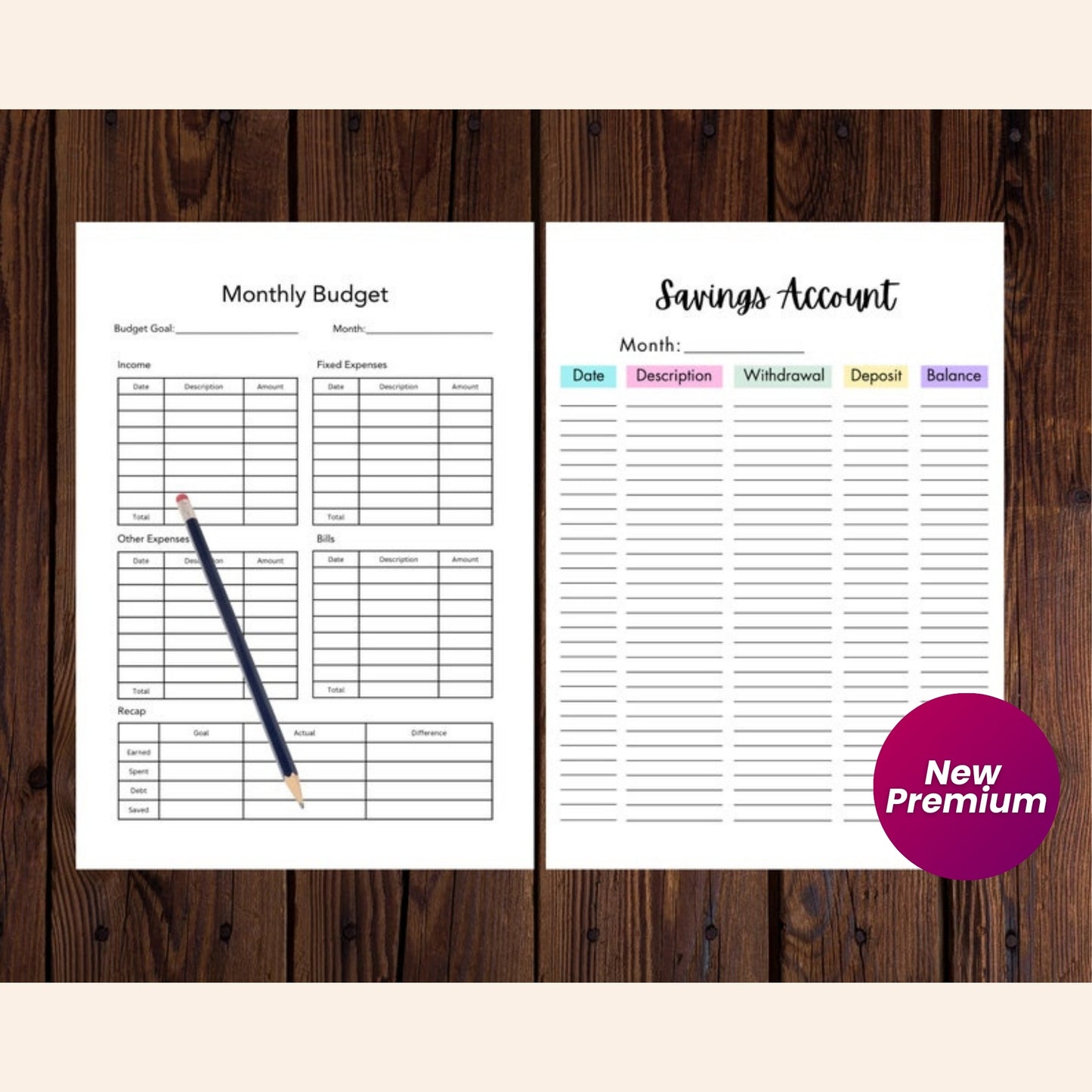 Monthly Budget & Printable Finance Tracker | Minimalist Monthly Budget Template | 16 Page Budget Planner | 4 Sizes | Instant Download
