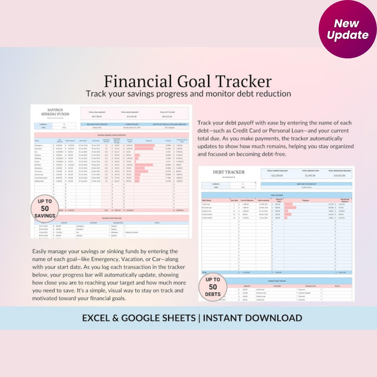 Budget By Paycheck Google Sheets & Excel Spreadsheet | Monthly Paycheck Budget | Simple Budget Planner | Expense Tracker | Financial Organizer
