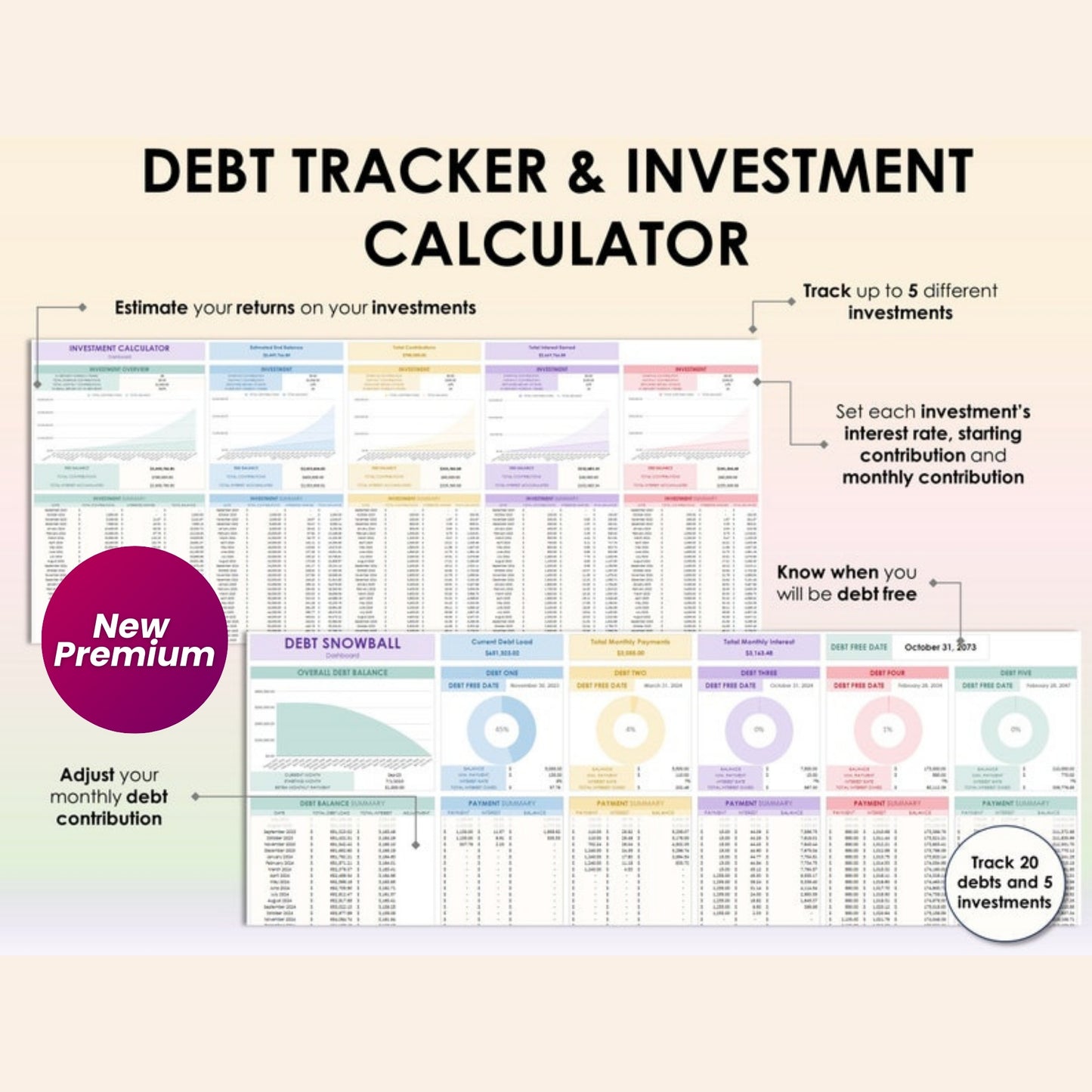 Family & Couple Annual Budget Spreadsheet – Google Sheets & Excel | Monthly & Biweekly Tracker | Bill Calendar | Debt & 50/30/20 Tracker