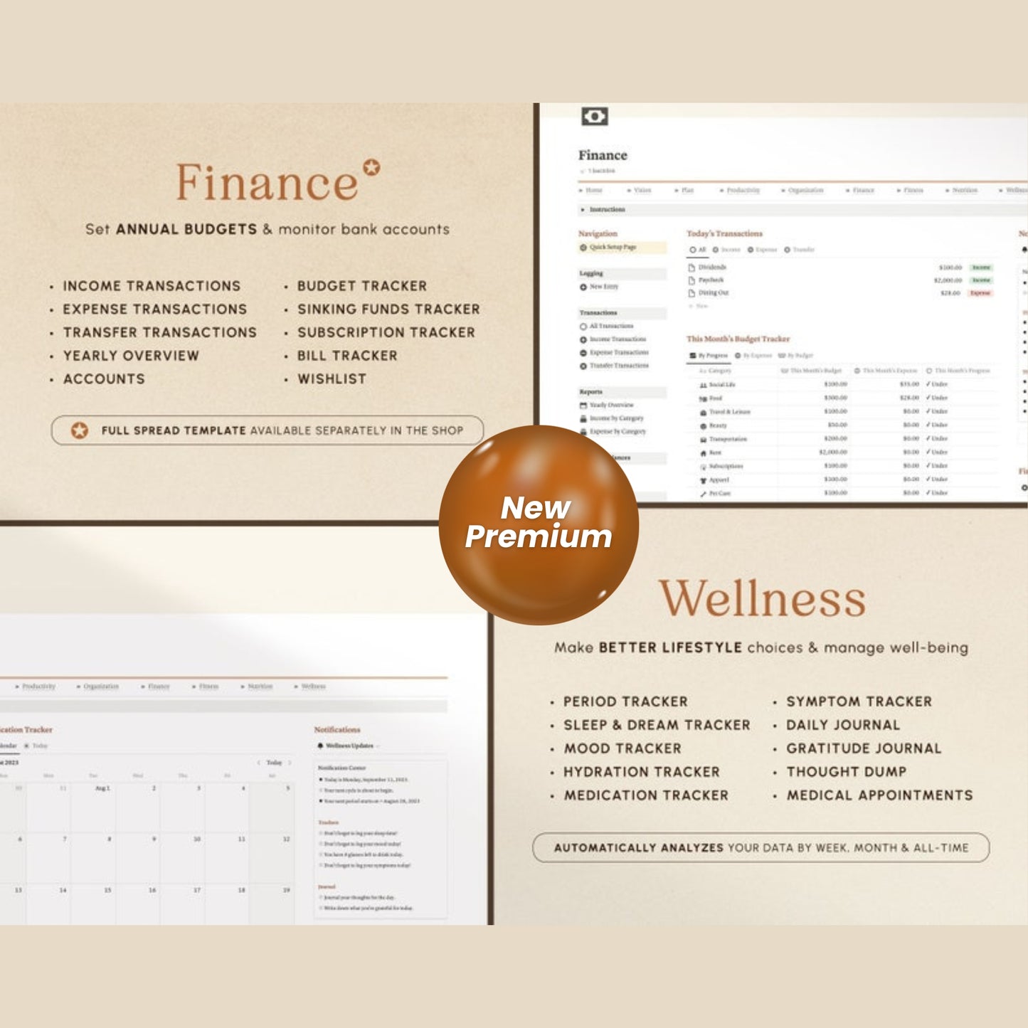 Notion Life Planner Template – All-in-One Dashboard | Minimal Notion Calendar | ADHD-Friendly & Aesthetic Digital Organizer