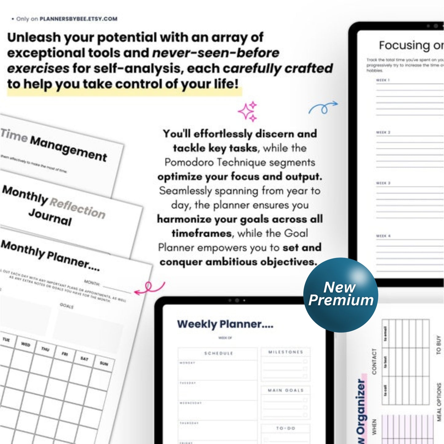 2025 Daily Productivity Planner | Printable & Digital PDF | Goal Setter, Finance Tracker, Life Organizer, ADHD-Friendly Schedule