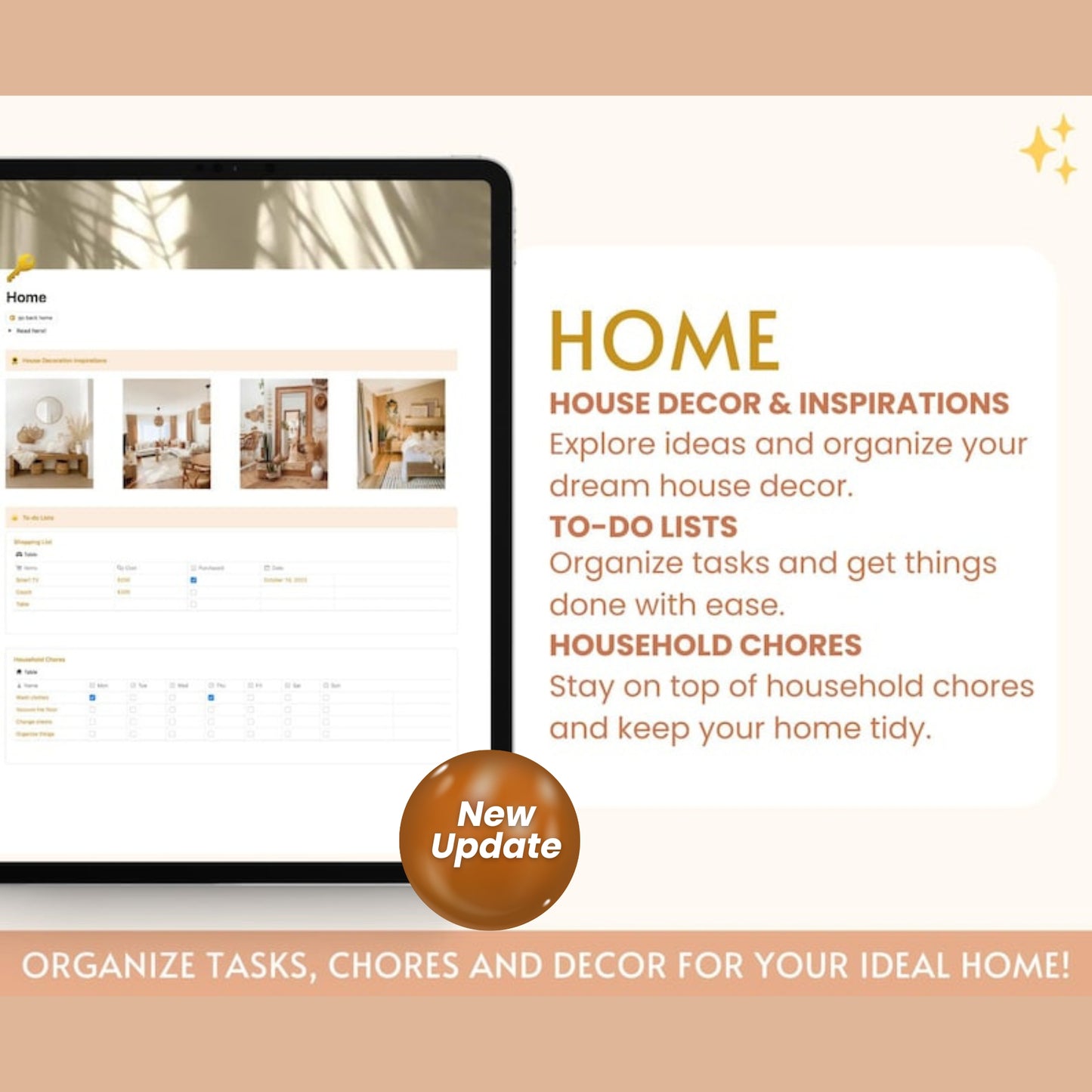 Notion Template All-in-One Life Planner | Aesthetic Notion Dashboard | Simple Notion ADHD Planner for Daily Tasks and Goals