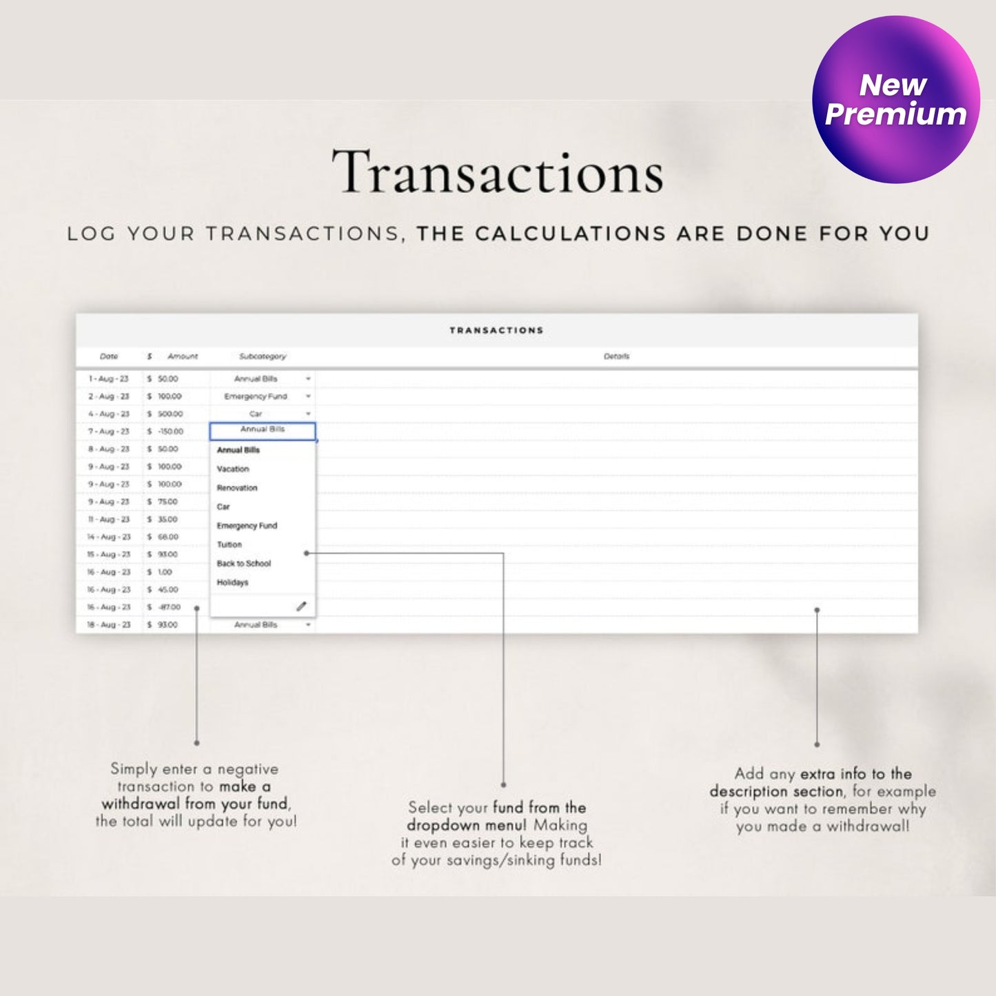 Savings Tracker Spreadsheet for Google Sheets – Sinking Funds Planner, Savings Calculator & Budget Tracker Template