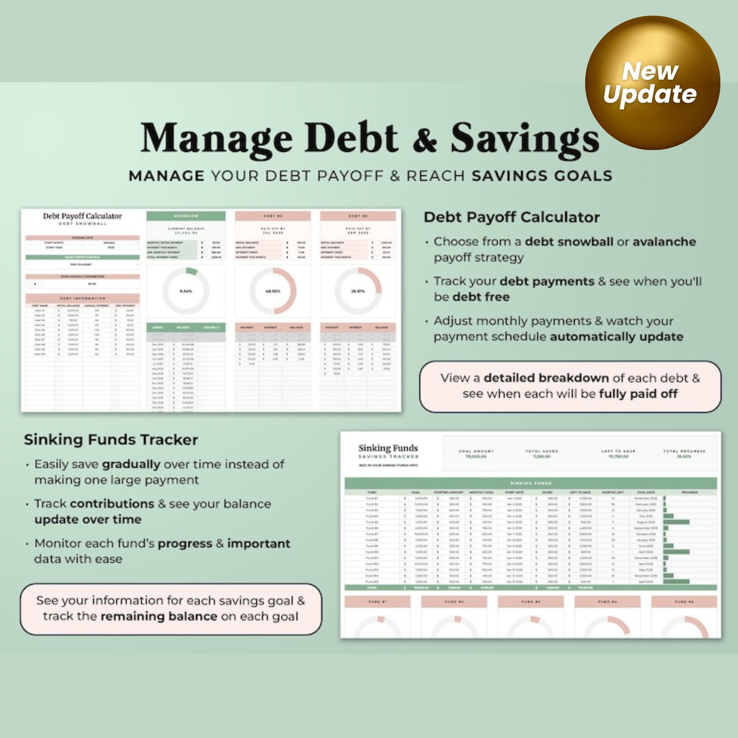 Budget By Paycheck Google Sheets & Excel Spreadsheet | Monthly Budget Template | Paycheck Budget Planner | Debt Tracker | Financial Planner