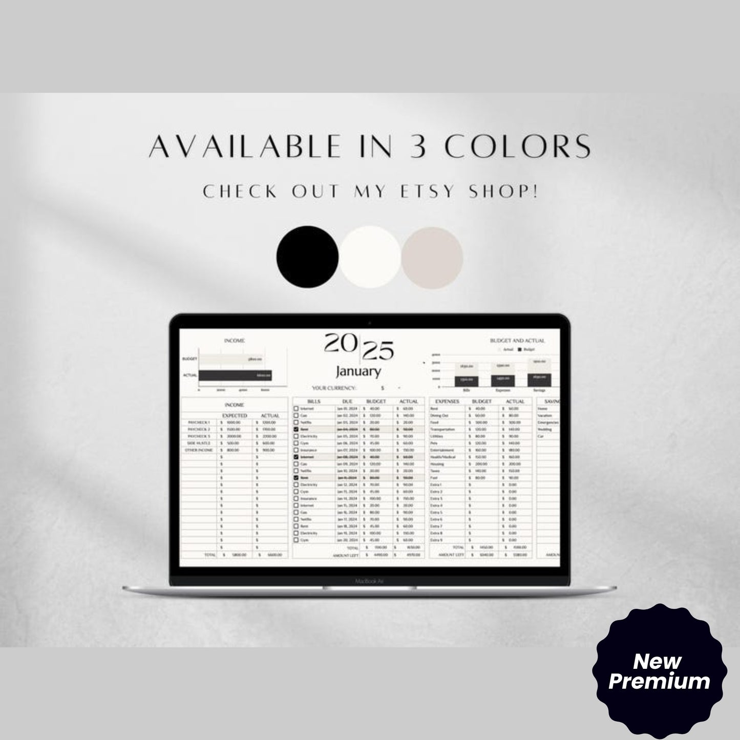 All-in-One Personal Finance Planner | Excel Budget Spreadsheet Bundle | Monthly & Annual Budget Tracker | Digital Financial Dashboard