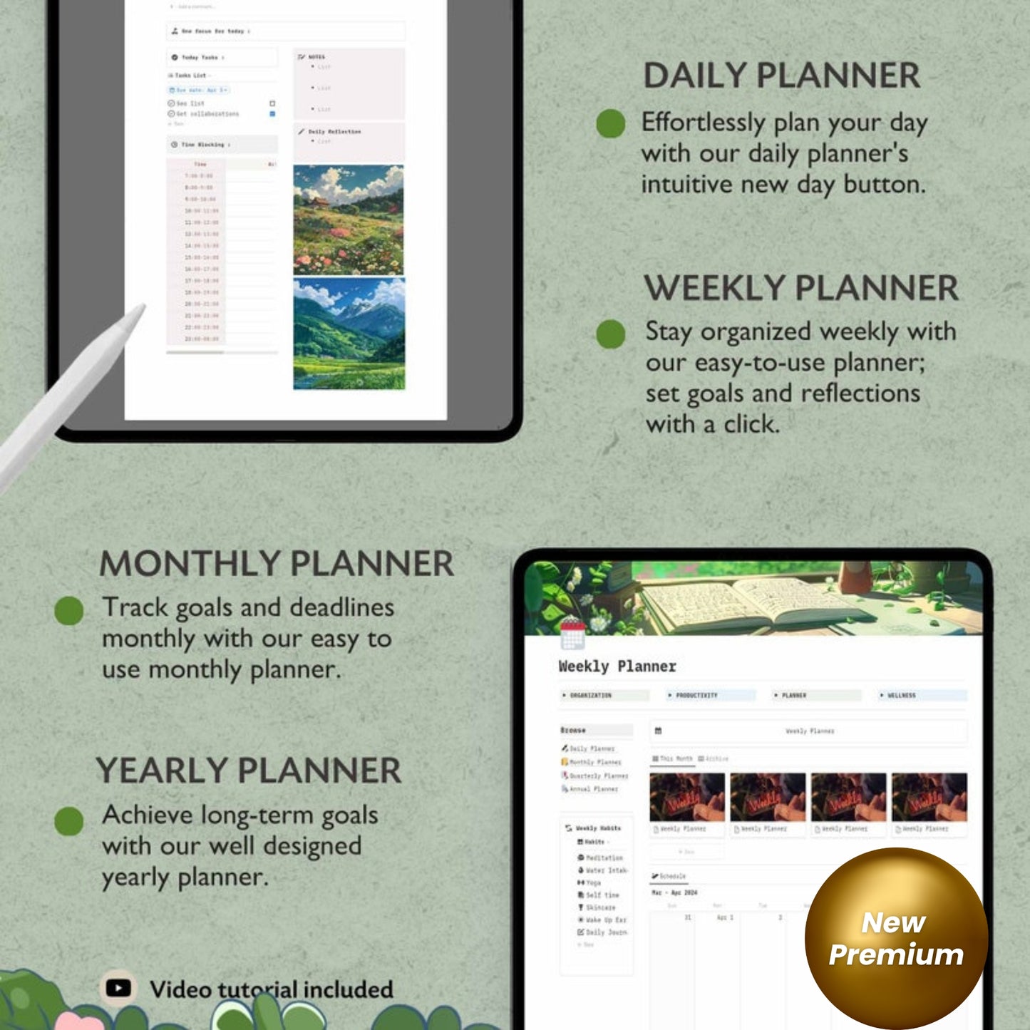 Aesthetic All-in-One Notion Life Planner Template | Anime Digital Dashboard | Daily, Weekly, Monthly Notion Planner
