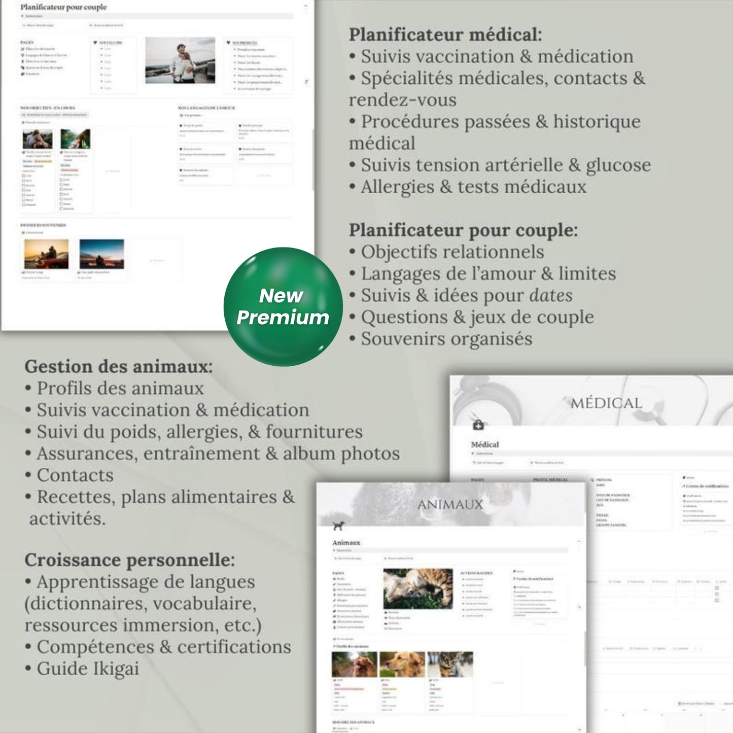 Ultimate Life Planner Notion Template | Personal Life Dashboard in French | Second Brain System | All-in-One Digital Organizer Notion FR