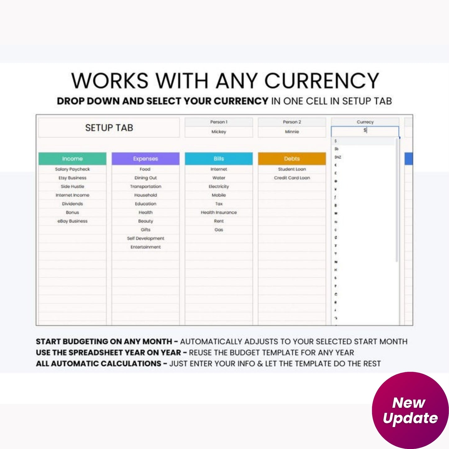 Couple Budget Planner | Shared Budget Tracker for Couples | Personal & Joint Expense Spreadsheet | Google Sheets | Digital Download