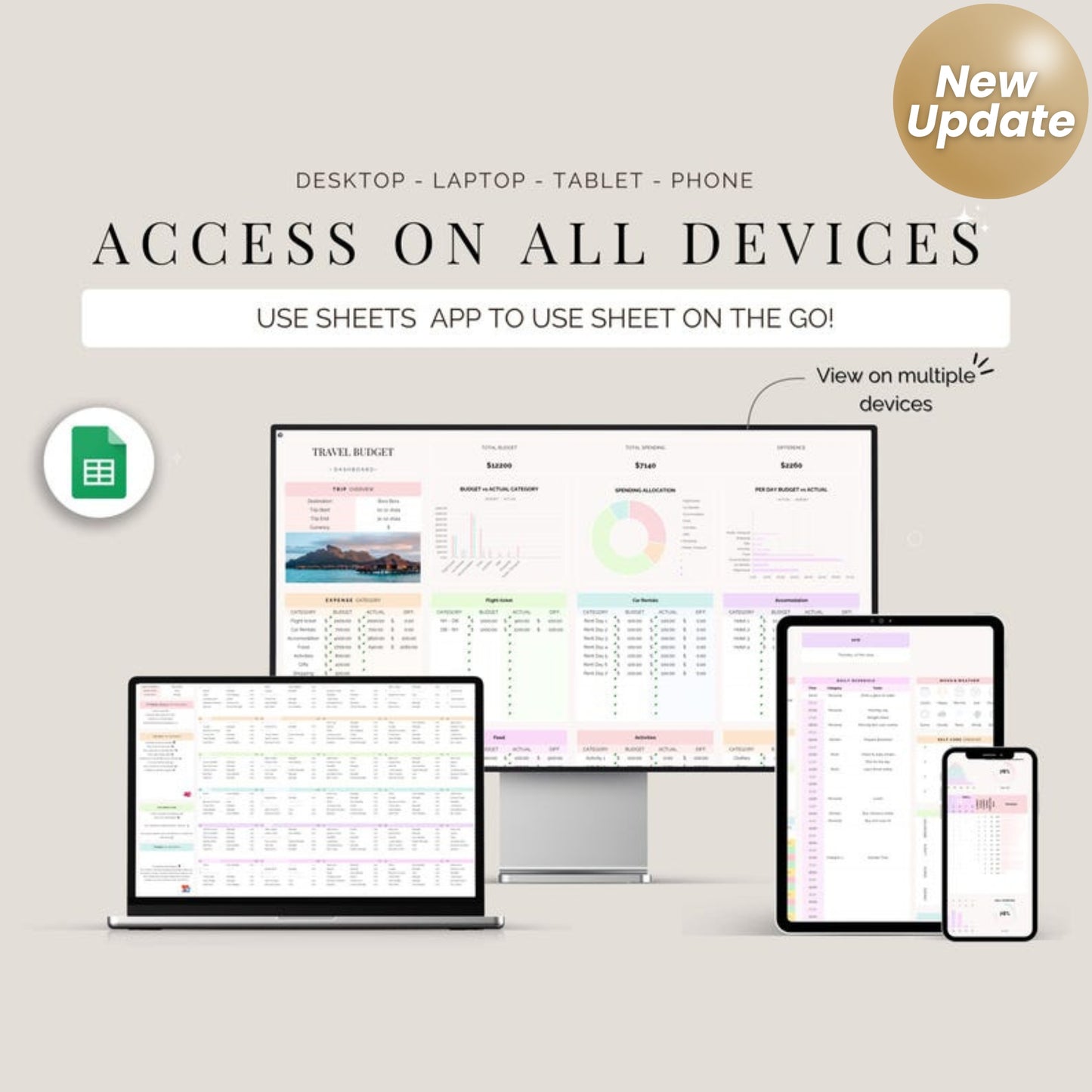 All-in-One Life Planner Google Sheets – Digital Productivity Planner, Budget Tracker, Habit Tracker, To-Do List & Calendar Organizer