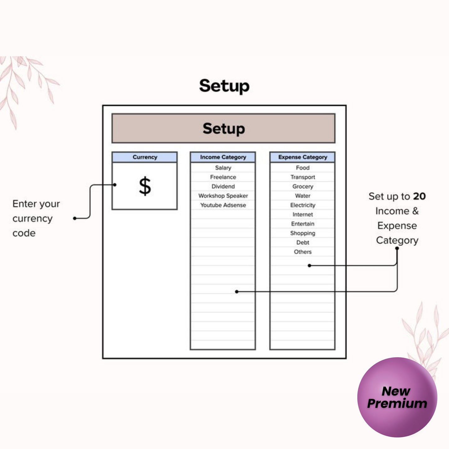 Income and Expense Tracker Google Sheets | Personal Finance Dashboard Spreadsheet | Budget Planner Template