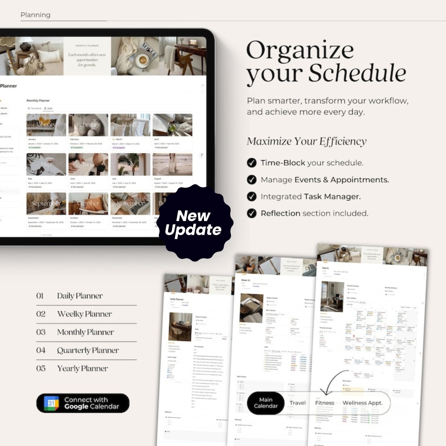 All-In-One Life Planner Notion Template (Undated) | Daily Planner, Goals, Wellness, Mindfulness, Fitness, Nutrition, Finance & More