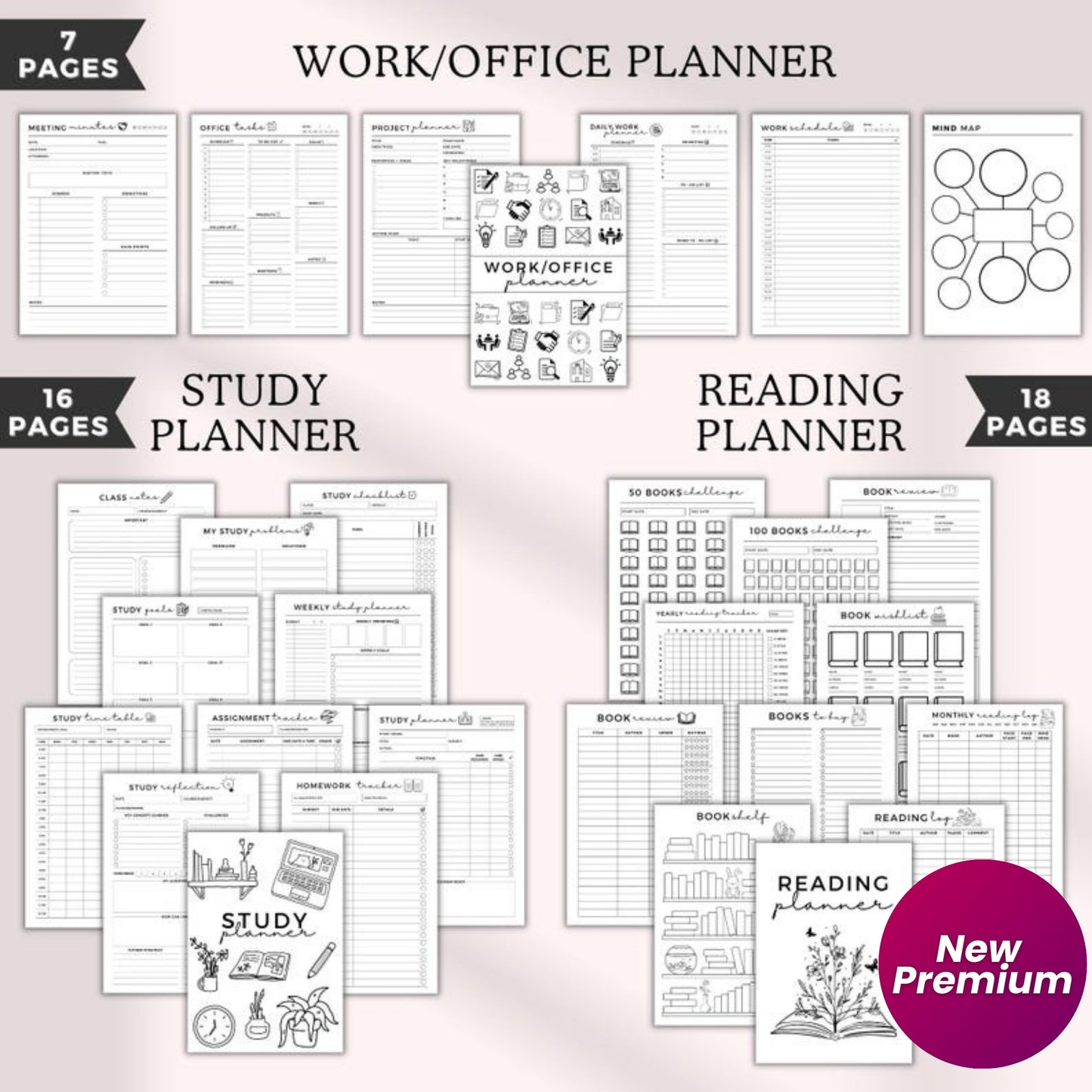 Mega ADHD Life Planner Bundle 2025 | 15-in-1 Printable A4 A5 Inserts | Productivity, Wellness, Goal, Budget & More | 300+ Pages